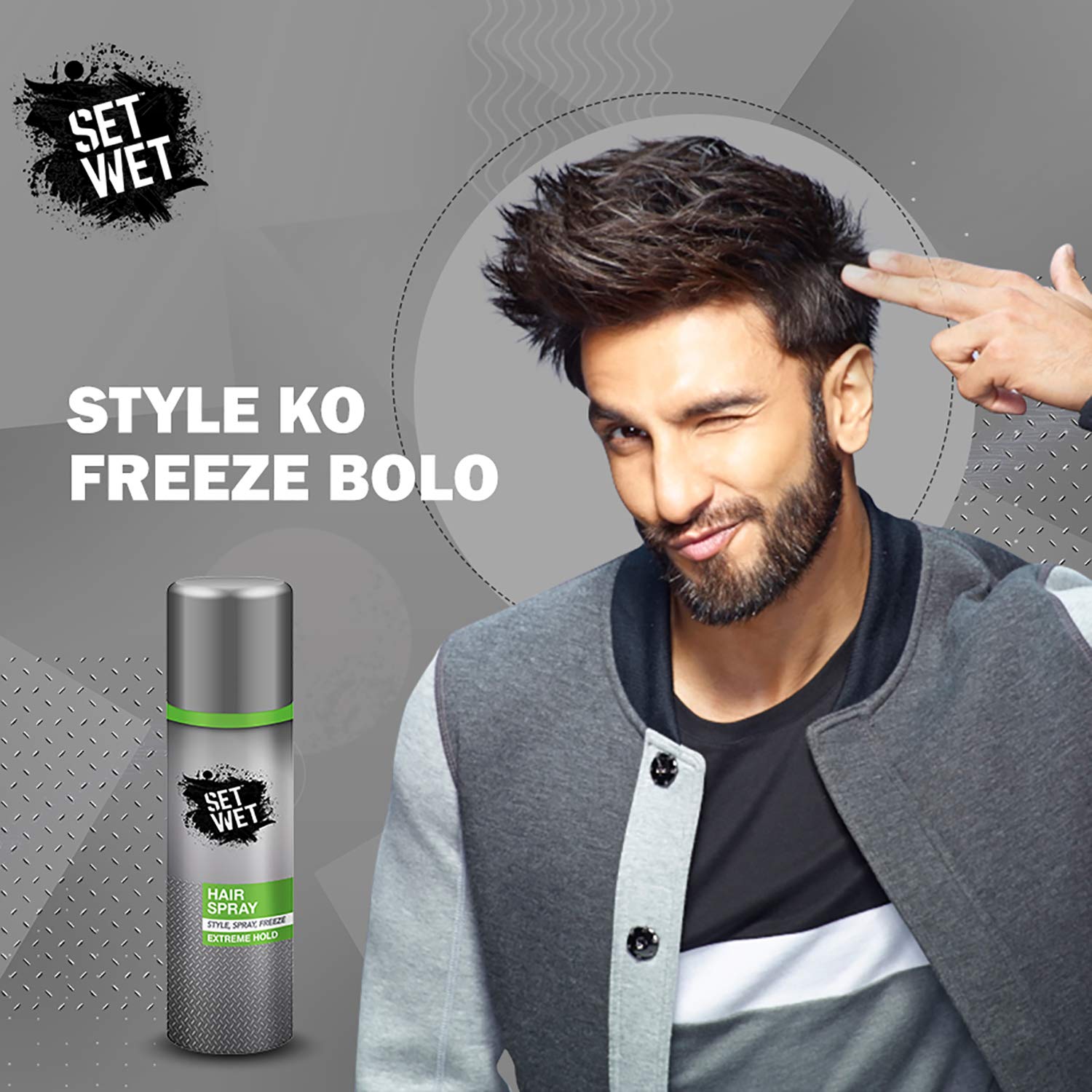 Set Wet Extreme Hold Hair Spray for Men - 200ml Strong Hold Styling Spray & Matte Wax for Flexible Hair - Daily Use for Matte Look, Restylable Anytime - Perfect for Gym, Office, and Special Occasions