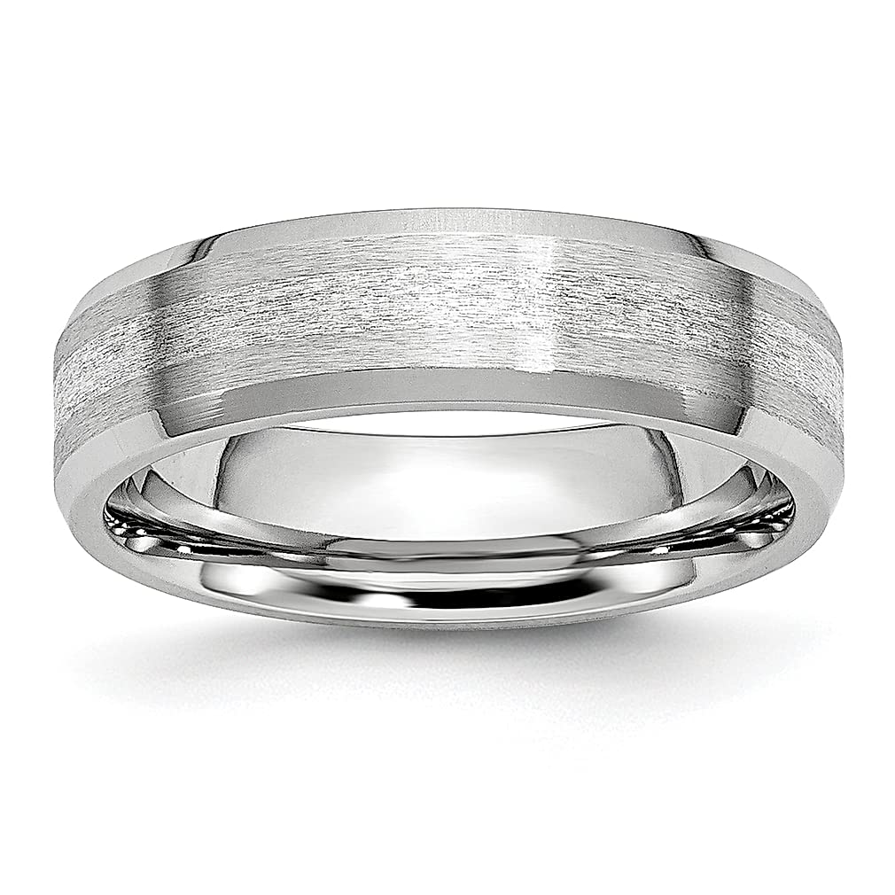 Cobalt 925 Sterling Silver Inlay 6mm Beveled Edge Band Ring for Men - Wedding, Anniversary & Gift Jewelry - Durable Precious Metal Ring for Dad, Husband & Boyfriend - Perfect for Special Occasions & Everyday Wear