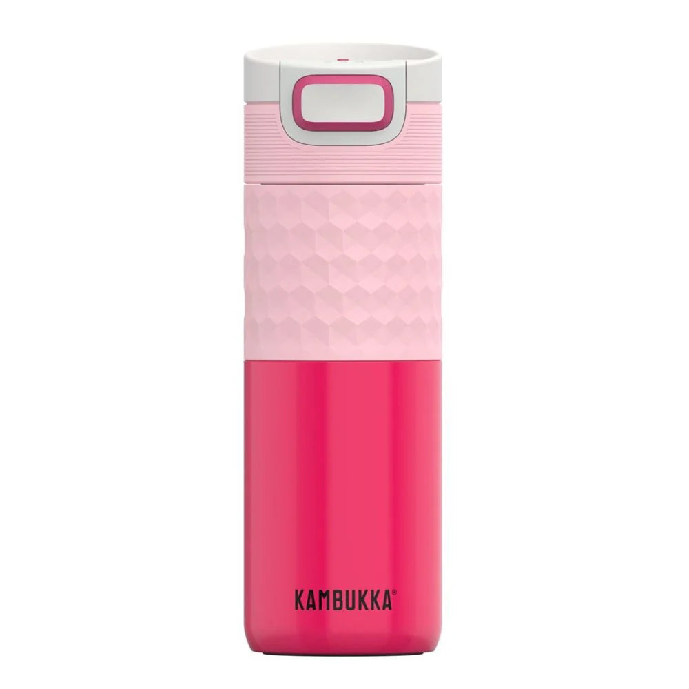 KAMBUKKA ETNA TUMBLER 500ML Insulated Travel Mug - Leak Proof Stainless Steel Water Bottle with Lid, Hot & Cold Drink Thermos for Coffee, Tea - Perfect for Office, Gym, Hiking & Outdoor Activities (Diva Pink)