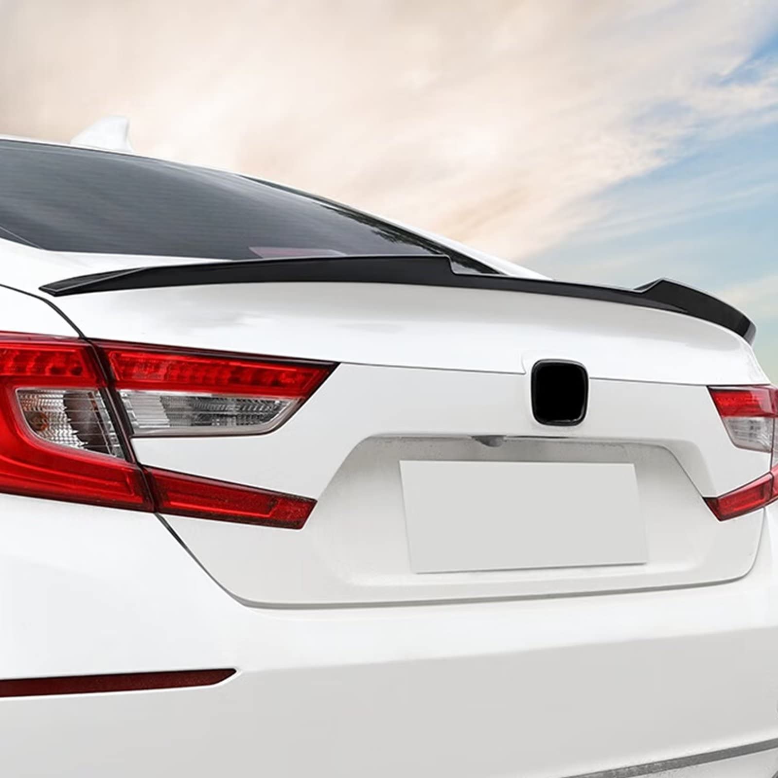 Honda Accord 10th Gen 2018-2021 Trunk Spoiler Wing - ABS Plastic Lip Spoiler for 4 Door Sedan - Glossy Black Automotive Exterior Accessory | Enhances Style & Aerodynamics for Daily Driving & Car Shows