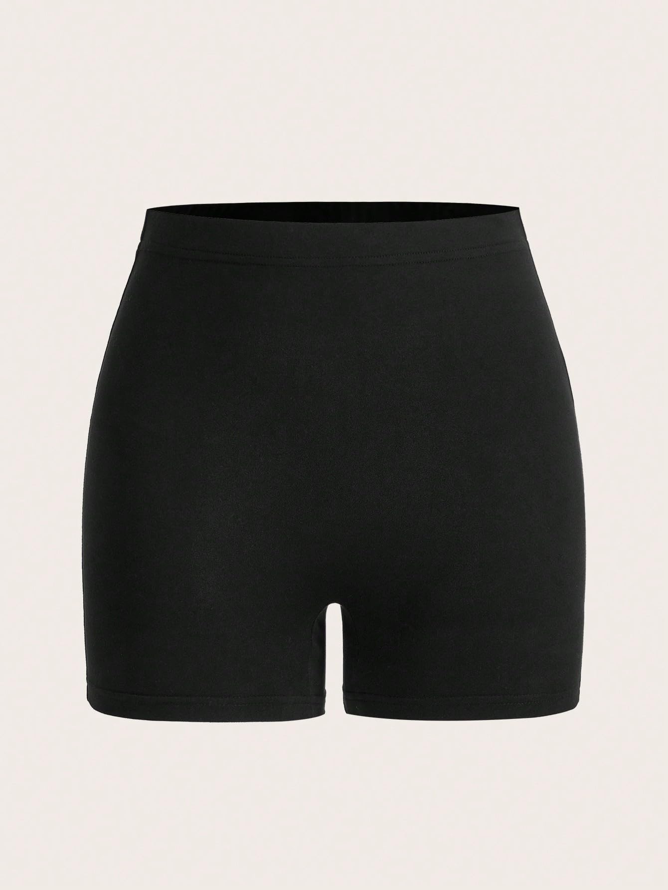 Floerns Women's High Waist Workout Shorts - Elastic Letter Print Athletic Gym Shorts for Running, Yoga & Casual Wear