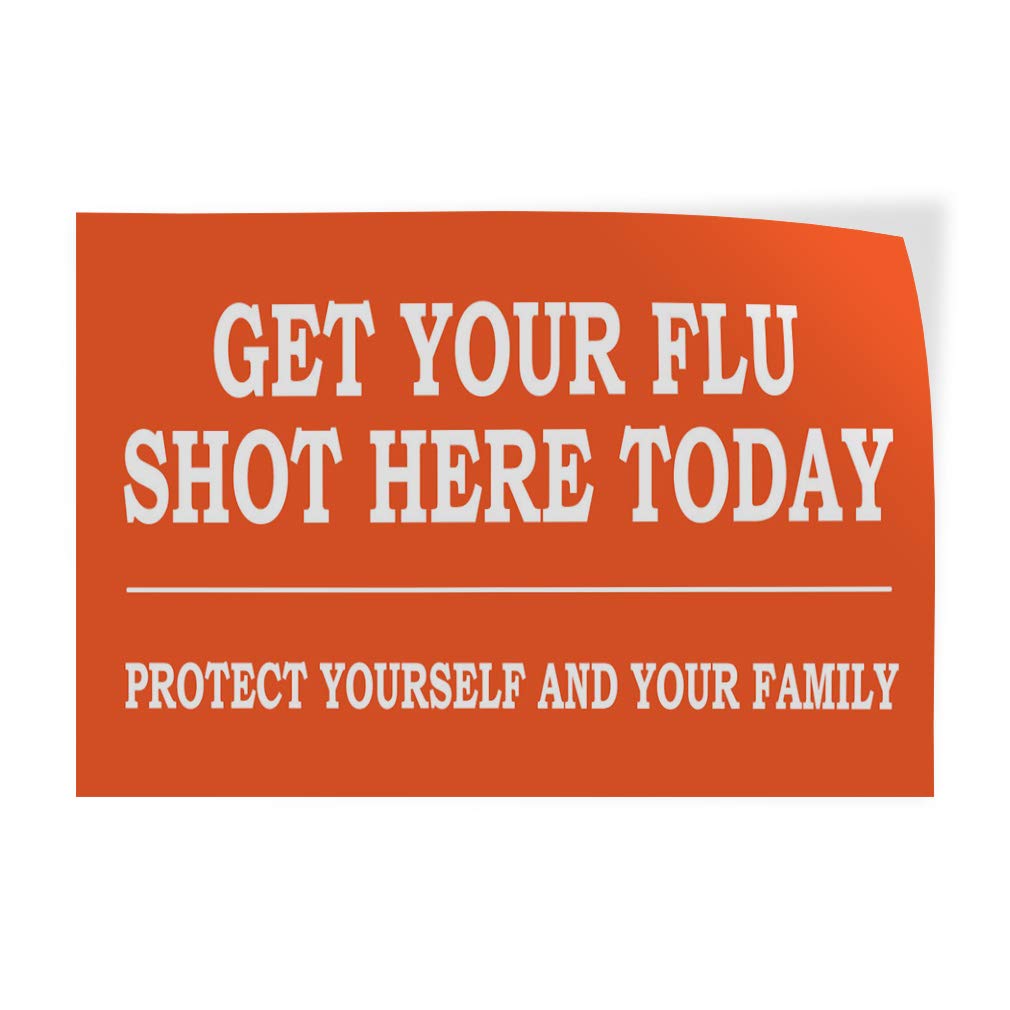 Flu Shot Decal Sticker Set of 2 - Multiple Sizes for Doctor Offices & Medical Clinics - Health Awareness Reminder - Indoor/Outdoor Use for Hospitals, Schools, and Pharmacies