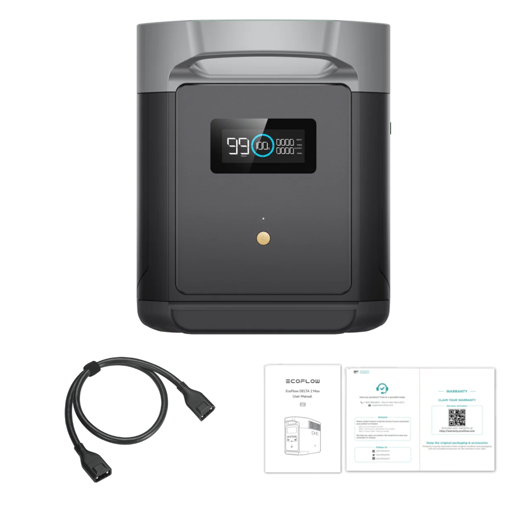 EcoFlow DELTA 2 Max 2048Wh Portable Power Station with Smart Extra Battery - Perfect for Home Backup, Camping & Outdoor Adventures