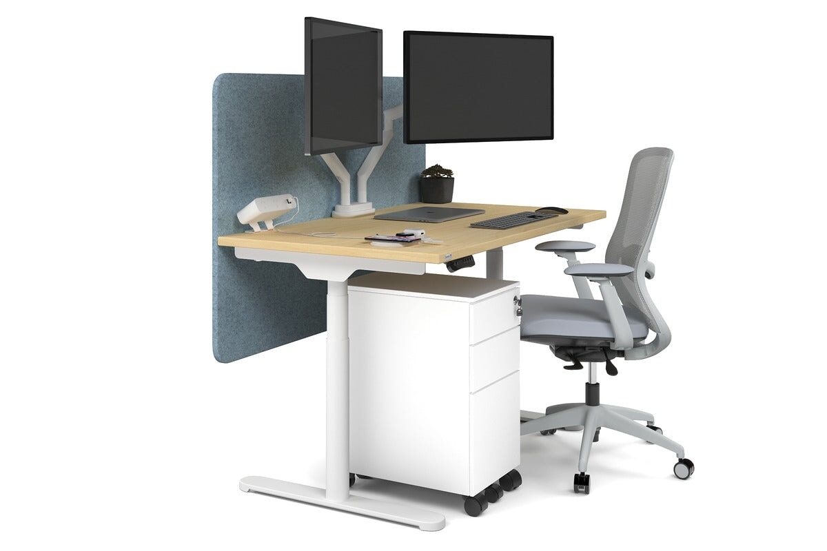 Flexi Premium Height Adjustable Single Workstation Desk - 1200L x 700W - Ergonomic Standing Desk for Home Office & Workspace