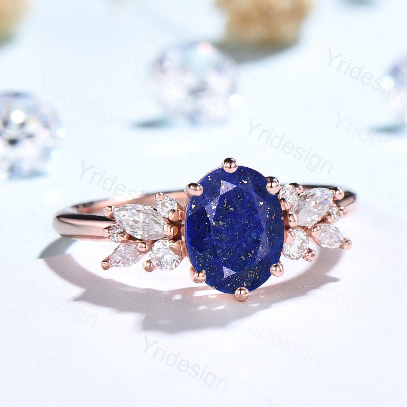 Vintage Lapis Lazuli Engagement Ring - 14K Gold Antique Style Wedding Band with Natural Blue Gemstone, Promise Ring for Women - Perfect for Romantic Proposals, Anniversaries & Special Occasions