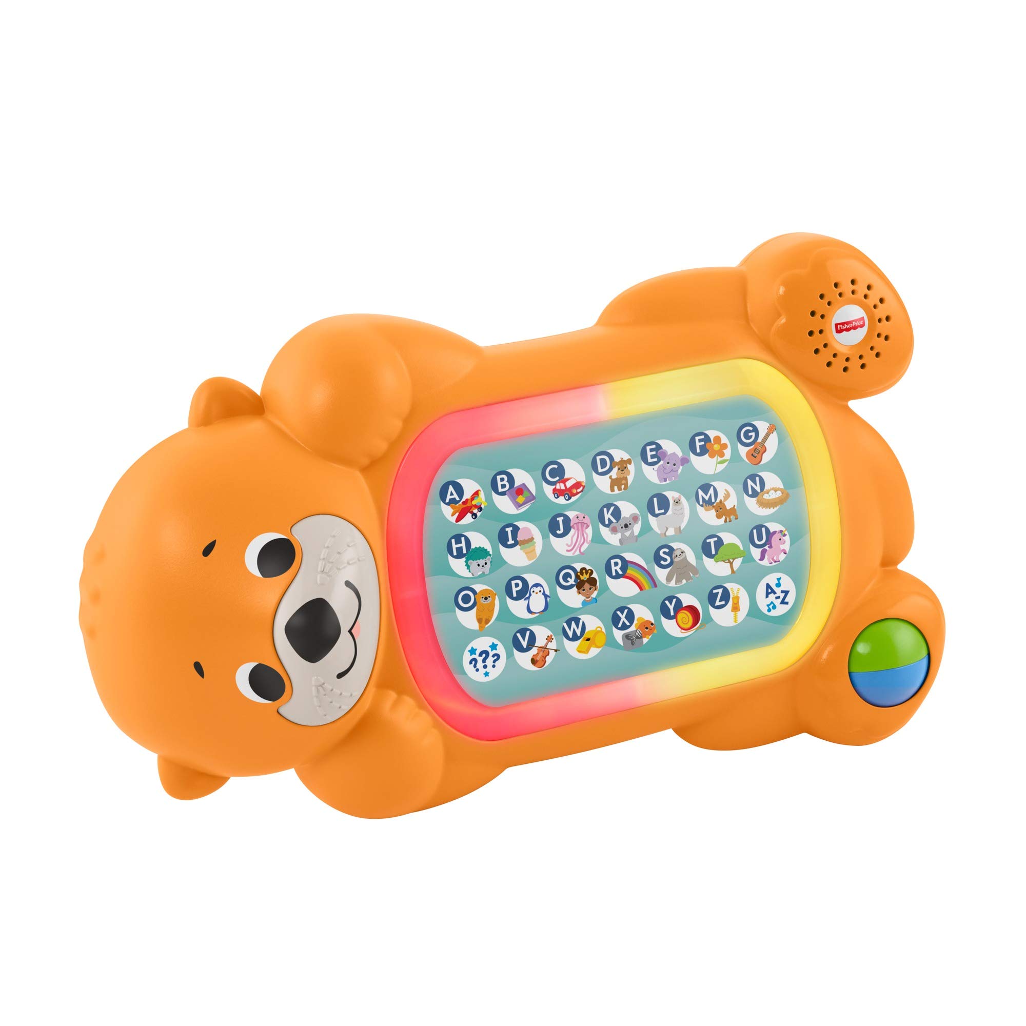 Fisher-Price Linkimals A to Z Otter - Interactive Electronic Learning Toy for Babies 9 Months & Up - Orange - Alphabet & Number Educational Play for Toddlers at Home or Daycare