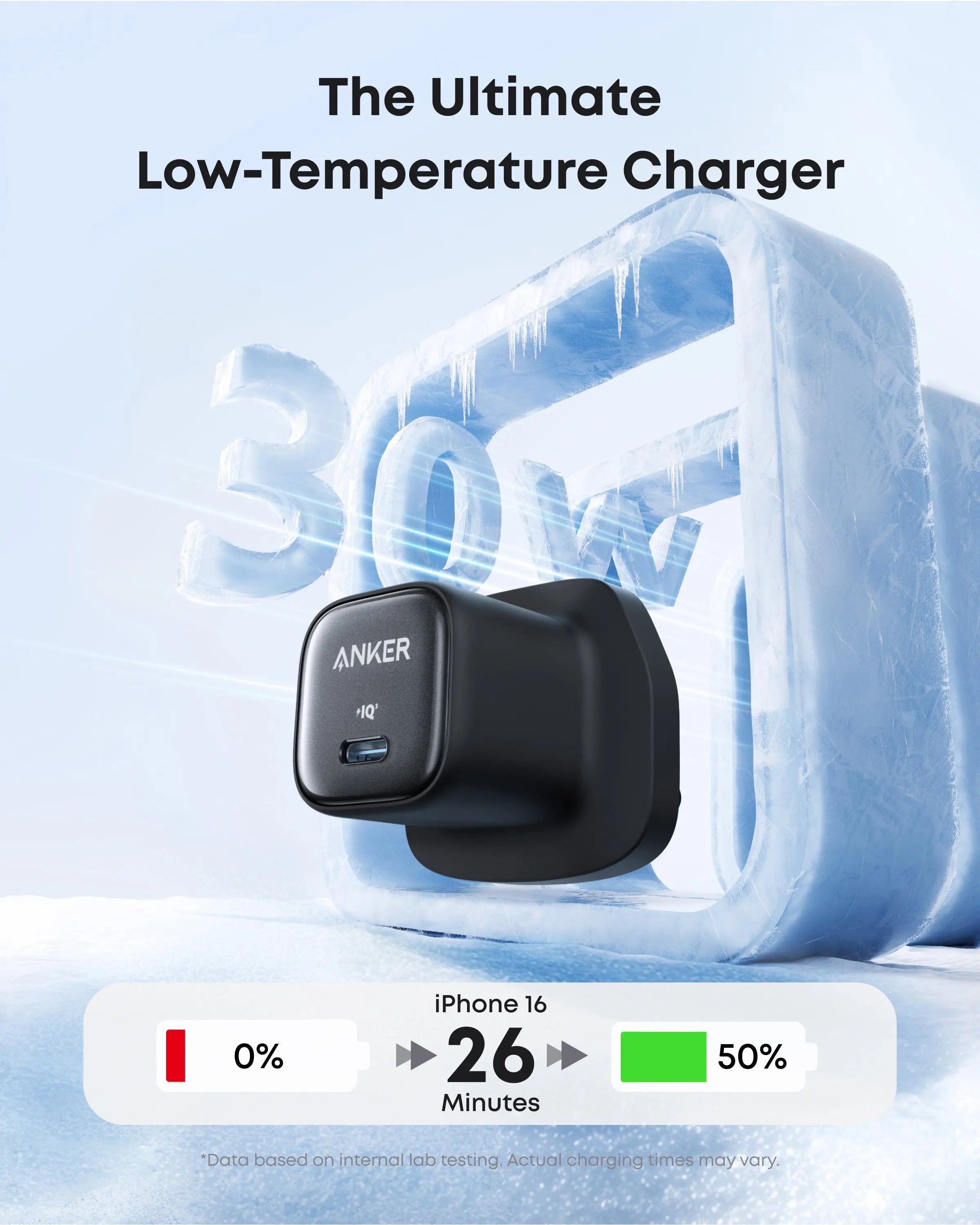 Anker Zolo 30W Fast USB C GaN Charger - Compact & Powerful Wall Charger for iPhone 15/14/13, Samsung Galaxy, iPad, MacBook - Perfect for Travel, Home & Office Use