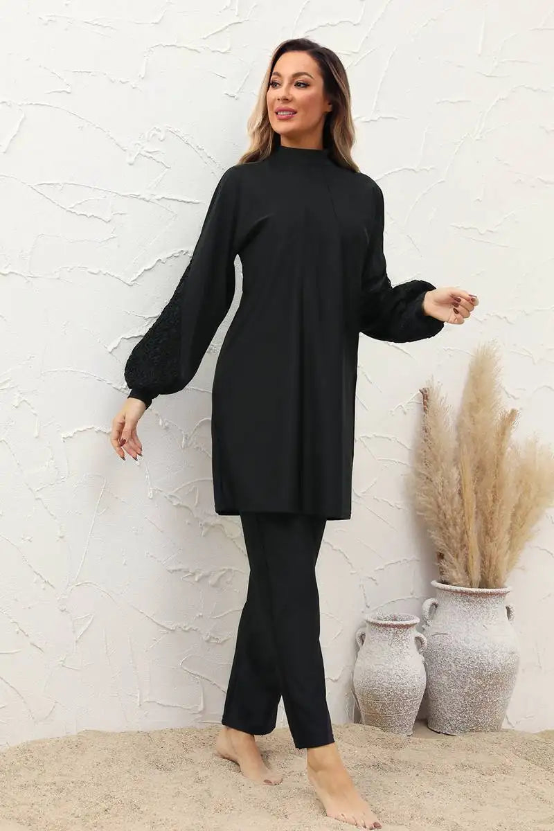 3-Piece Halal Swimwear Burkinis Set - Modest Full Coverage Swimsuits for Women - Perfect for Beach, Pool & Water Sports