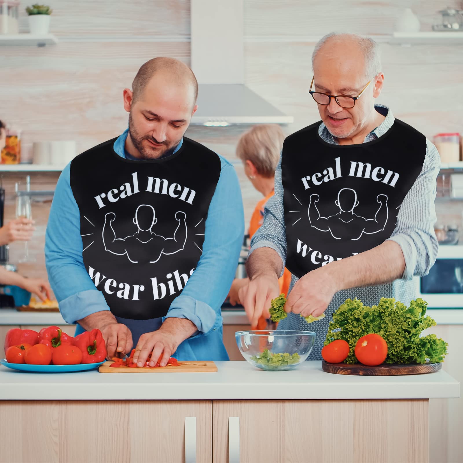 Funny Adult Bibs for Men & Women - Washable & Reusable Eating Bibs for Elderly & Senior Citizens - Perfect for Mealtime, Dining Out & Messy Eaters