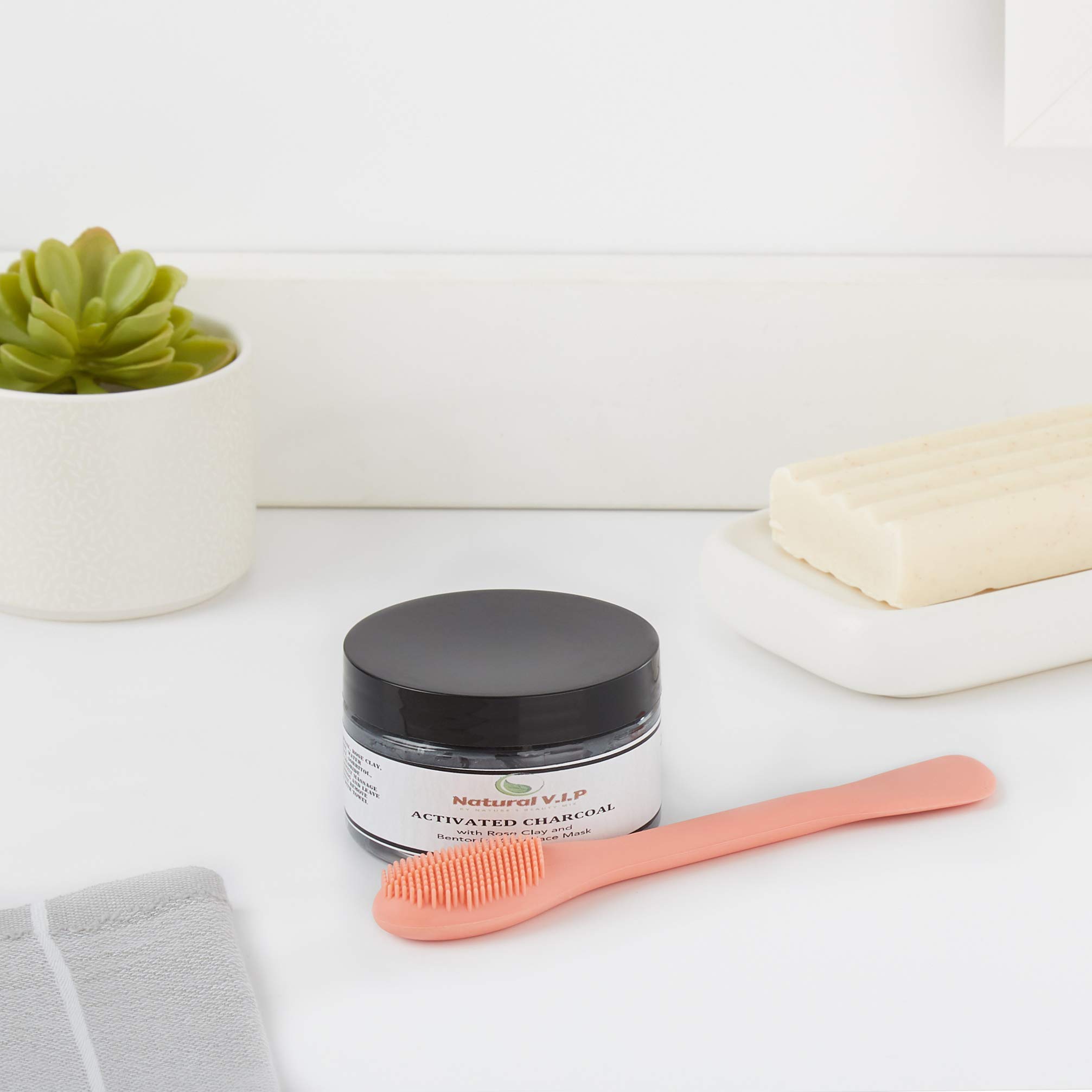 Activated Charcoal Face Mask with Bentonite Clay, Rose Clay & Tea Tree Oil - Deep Cleansing Pore Treatment for Acne, Blackheads & Oily Skin | Spa Day & Self-Care Essential