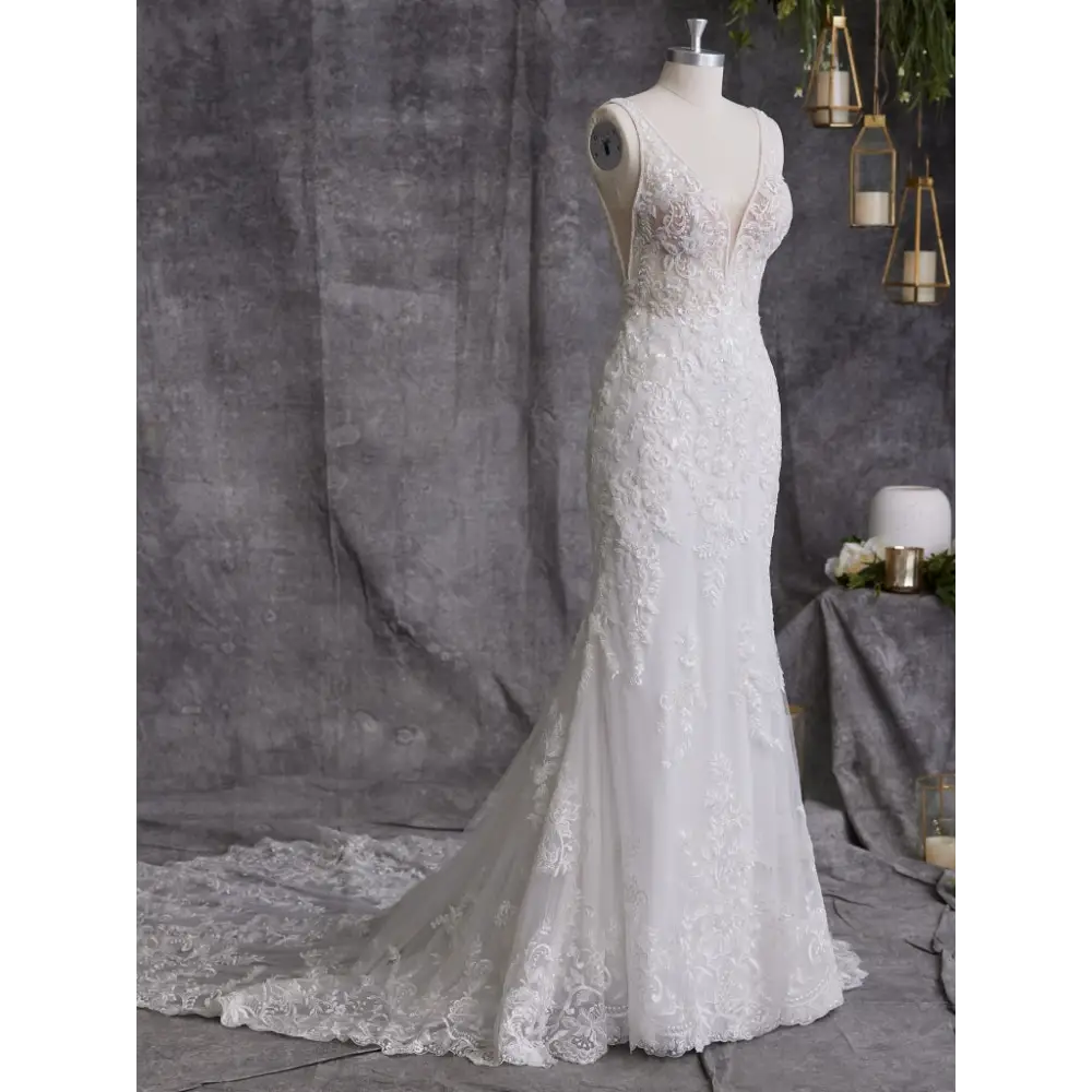 Elegant Estella Wedding Dress by Maggie Sottero | Romantic Lace Bridal Gown for Church, Garden & Beach Weddings