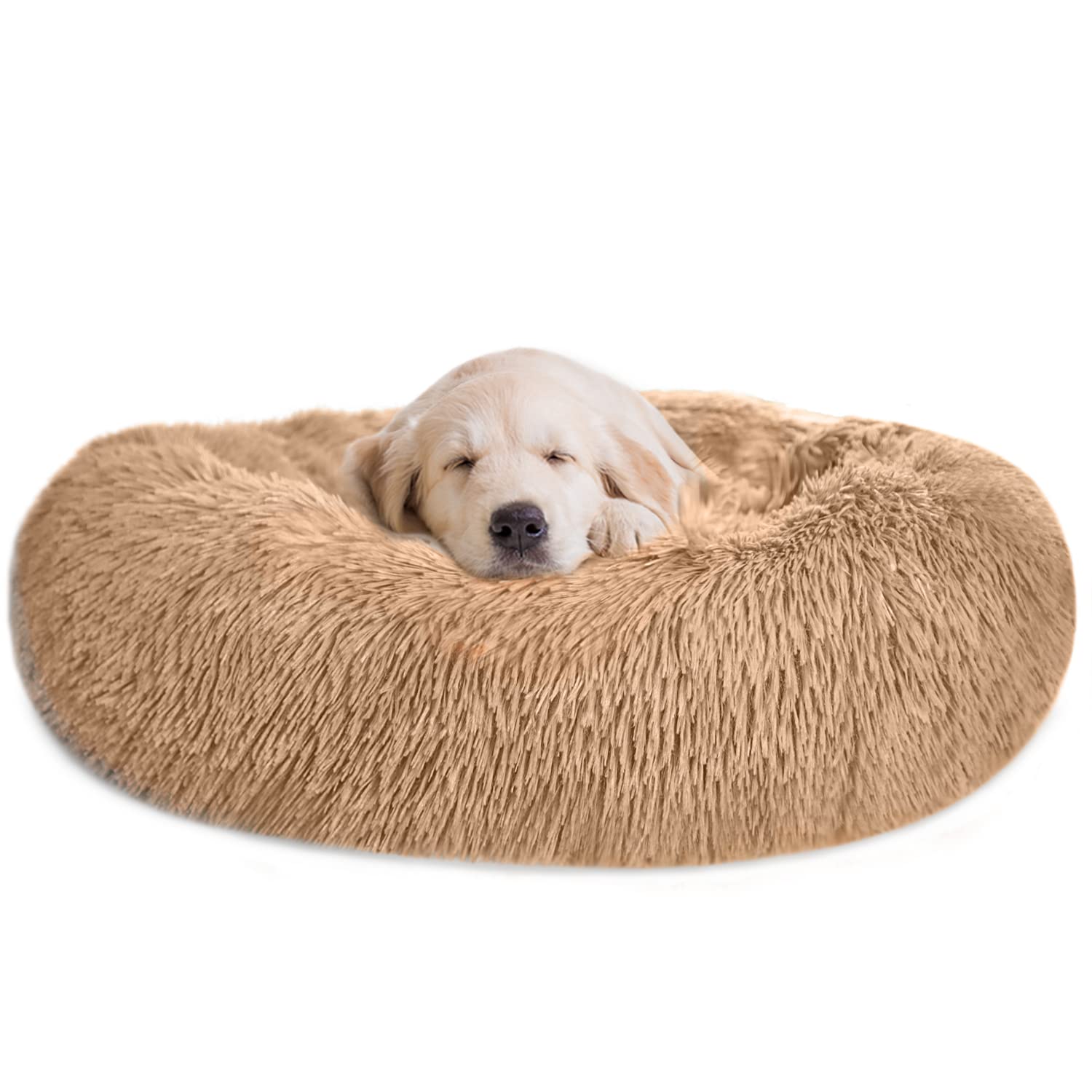 PETORO Orthopedic Dog Bed for Small Medium Large Dogs - Anti-Anxiety Donut Cuddler Pet Bed with Removable Washable Cover - Soft Comfortable Round Cat Bed (20