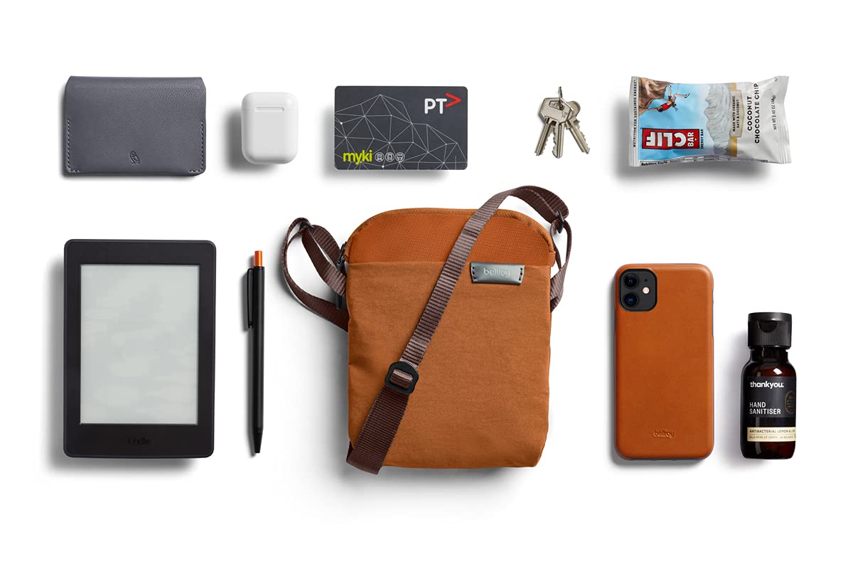 Bellroy City Pouch Crossbody Bag - Compact Organizer for Phone, Wallet, E-Reader & Small Tablet - Bronze | Perfect for Travel, Commuting & Everyday Essentials