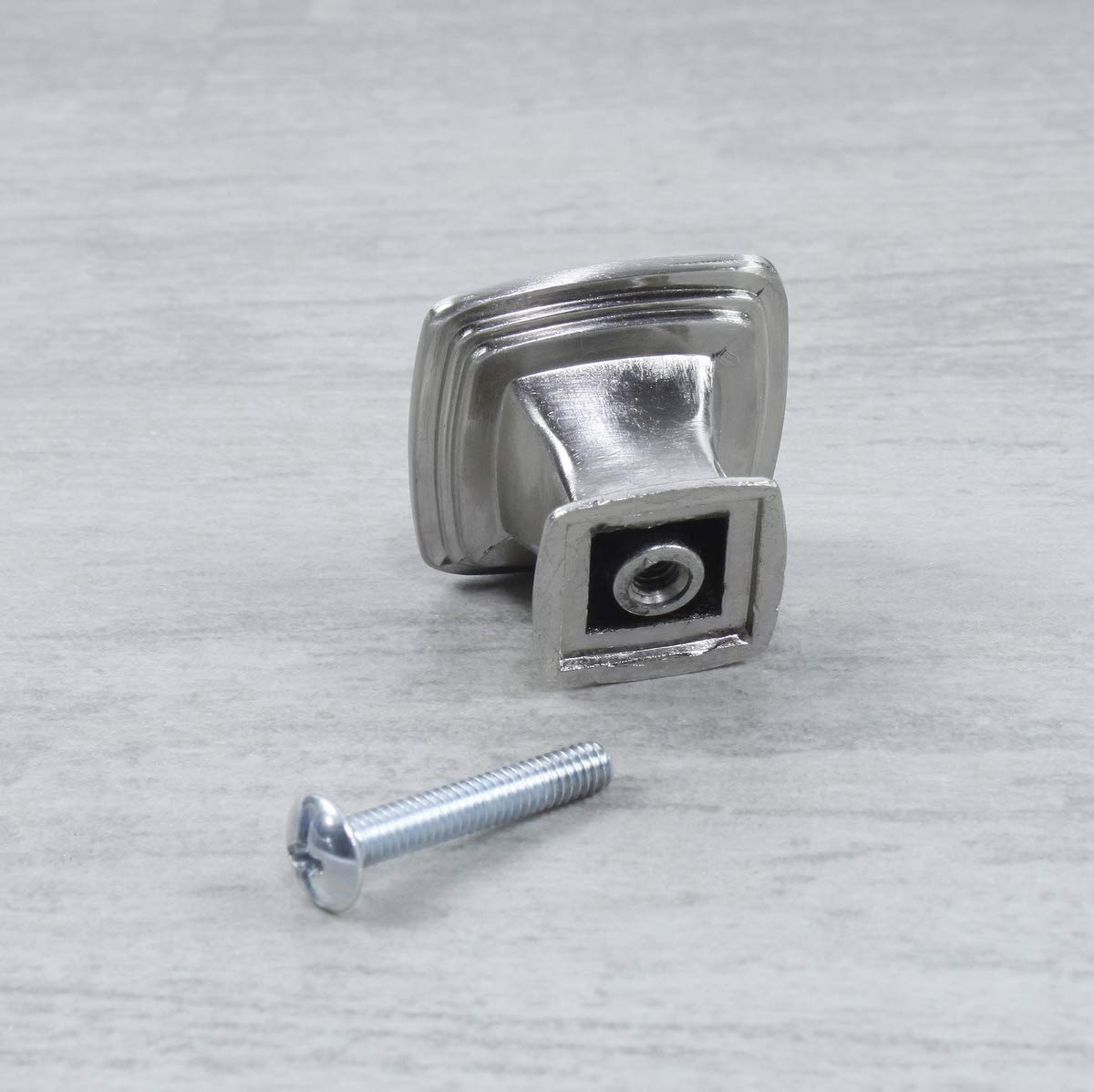 250 Pack Century Builders Choice 1-1/4 Inch Cabinet Drawer Square Knobs - Satin Nickel Finish (05253-15) - Perfect for Kitchen Cabinets, Bathroom Vanities & Furniture Hardware Upgrade