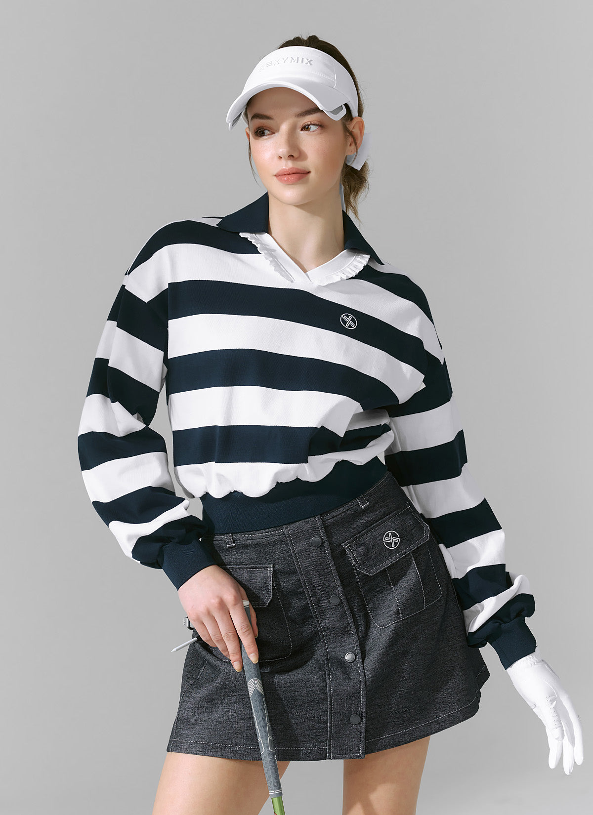 Elegant Ruffle Stripe V-Neck Long Sleeve Blouse for Women | Flowy Casual & Office Wear | Perfect for Work, Dates & Special Occasions