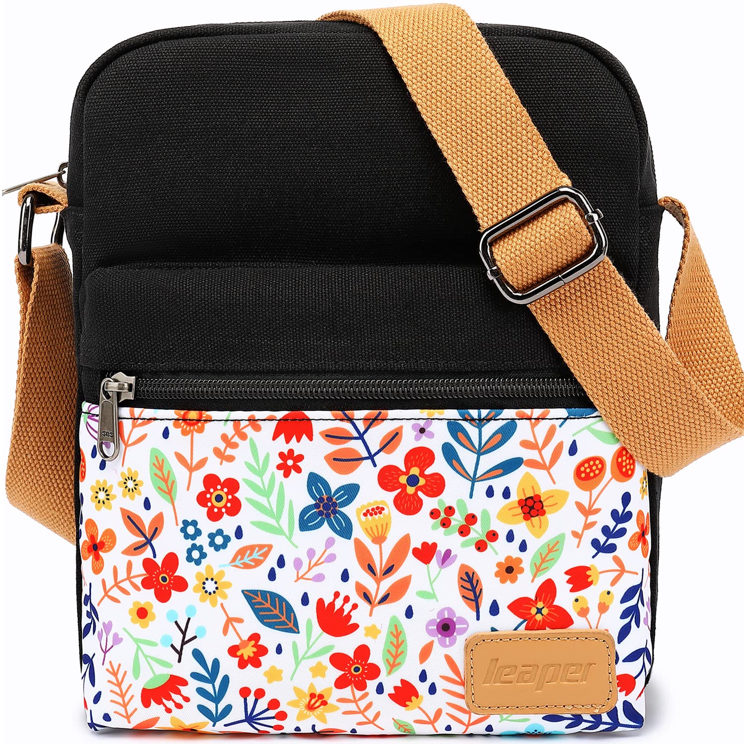 Leaper Girls Crossbody Bags for Kids & Women - 2 Pack Canvas Messenger Purse Set for School, Travel & Daily Use