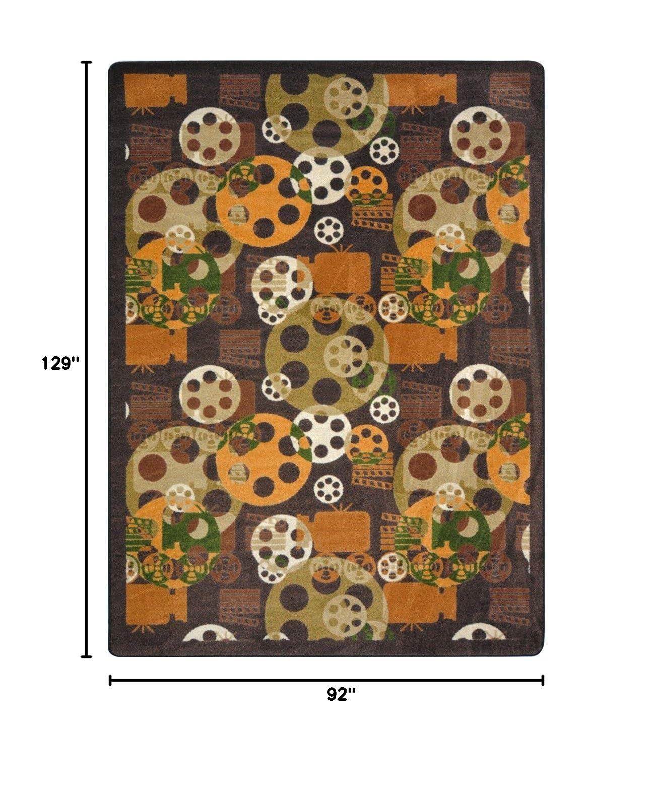 Joy Carpets Any Day Matinee Blockbuster Theater Area Rug in Brown - Perfect for Home Theater, Living Room, and Cozy Movie Nights