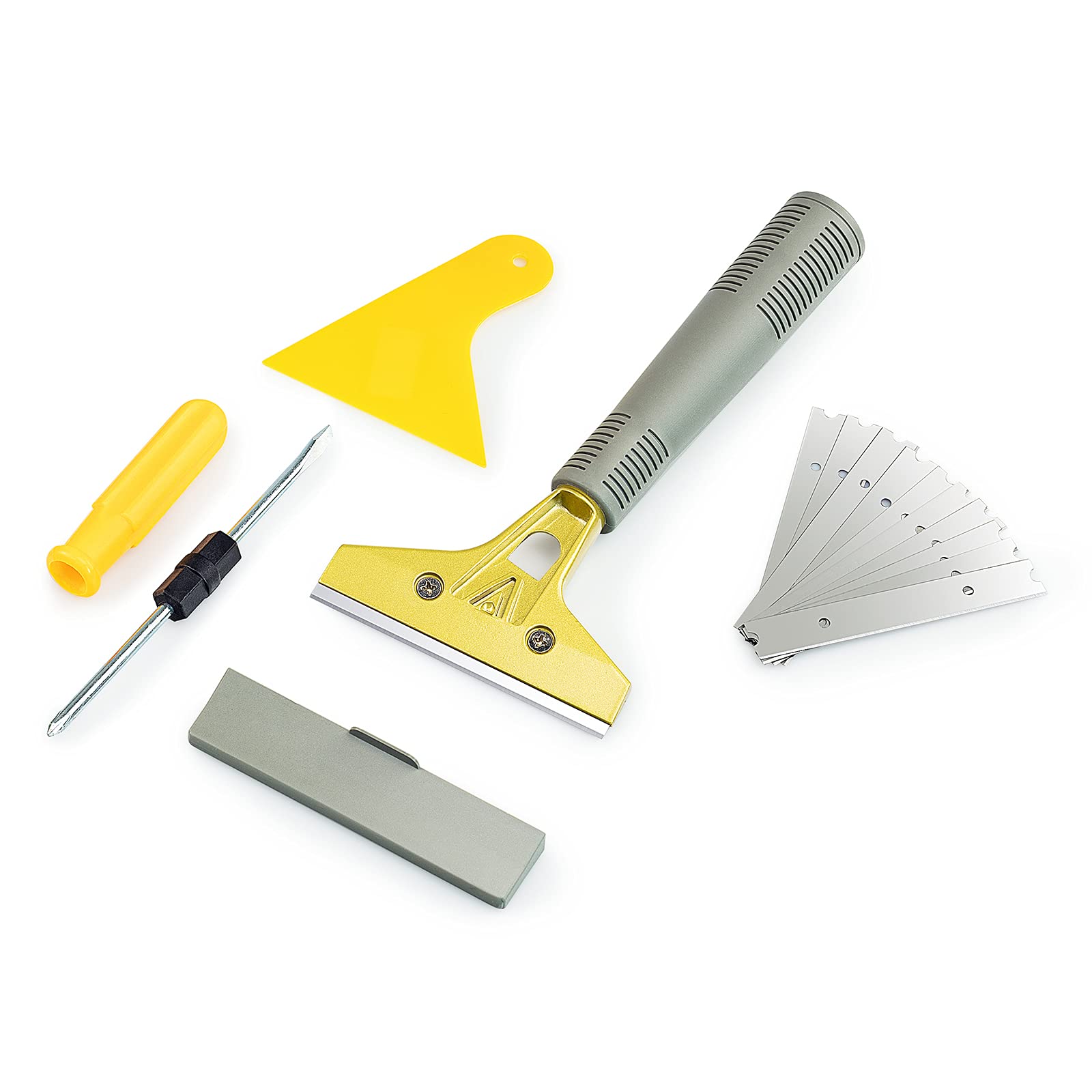 LDS Industry Extendable Razor Blade Scraper - Window Glass, Windshield, Tile, Granite Wall Cleaning Tool - Paint Sticker & Gum Remover - Stove Cleaner (SCRP-A) - Perfect for Home, Kitchen & Auto Detailing