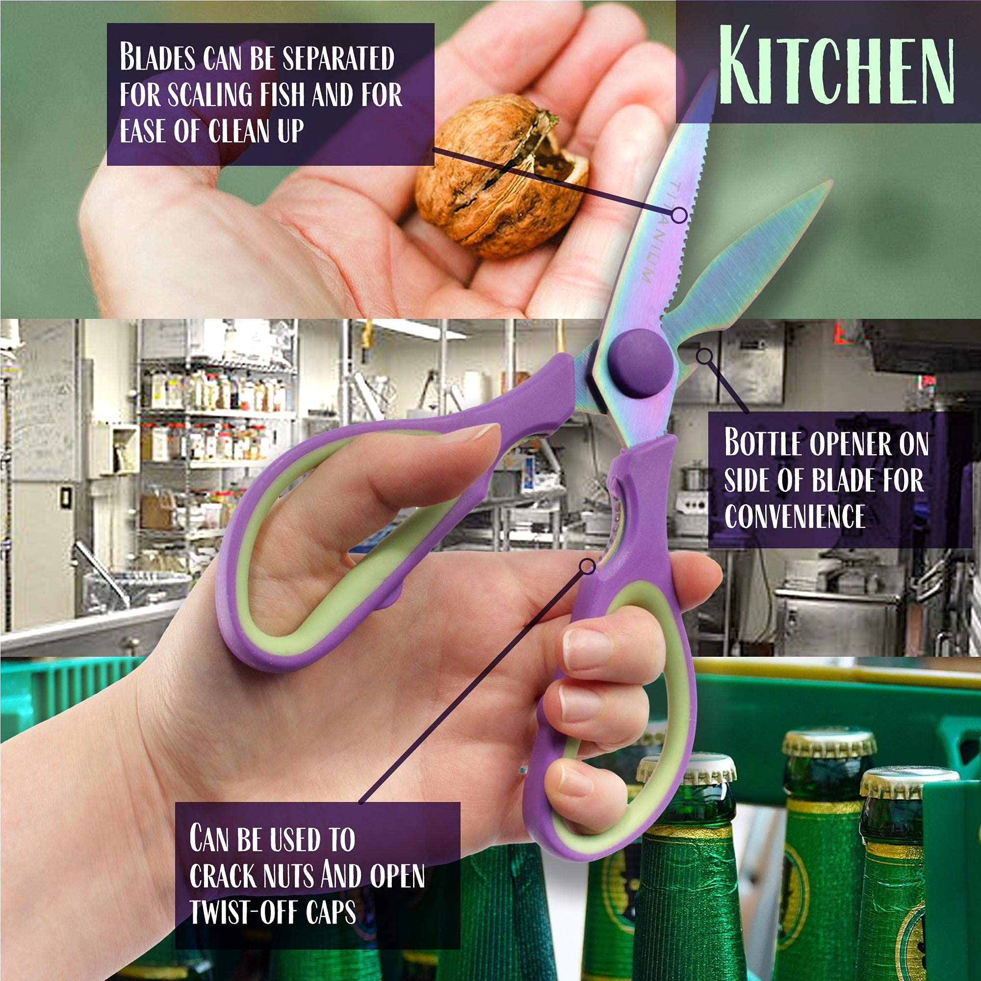 5-Piece Premium Kitchen & Craft Scissors Set - High-Quality Stainless Steel Shears for Cooking, Sewing, DIY Projects - Perfect for Home, Office & Crafting