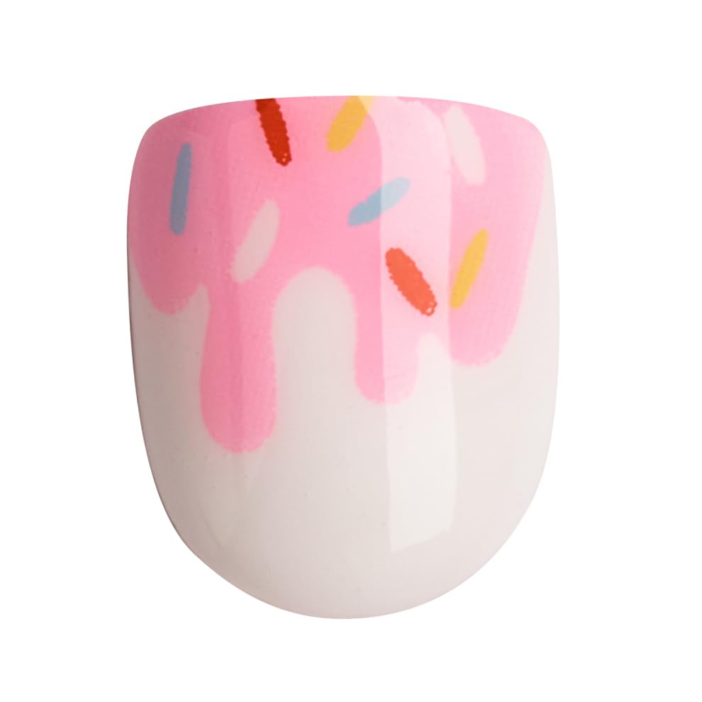 KISS imPRESS No Glue Press On Nails for Kids - Super Duper Pink Fake Nails | 20 Removable Nail Tabs & Mini File | Squoval Shaped Kids Size | Perfect for Birthday Parties, Playdates & Dress Up
