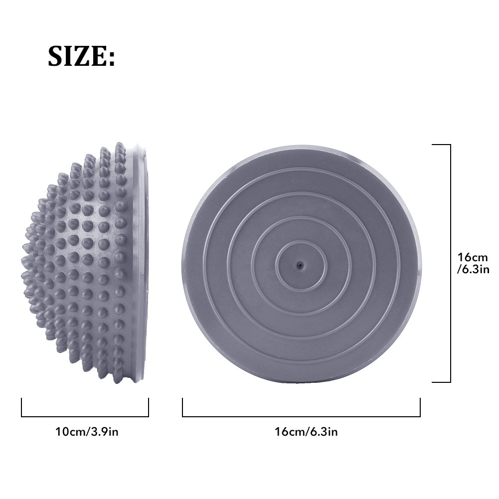 VGEBY 2-Pack Balance Pods - Half Ball Massage Foot Trainer for Yoga, Pilates, Gymnastics & Sports - Silver Spiky Hedgehog Texture for Stability & Reflex Training - Perfect for Home Gym, Physical Therapy & Fitness Enthusiasts