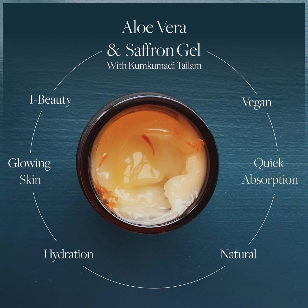 Pure Ayurvedic Aloe Vera Gel with Saffron & Kumkumadi Oil - 100% Natural, Chemical-Free Skincare for Face & Body - Perfect for Sunburn Relief, Moisturizing & Glowing Skin