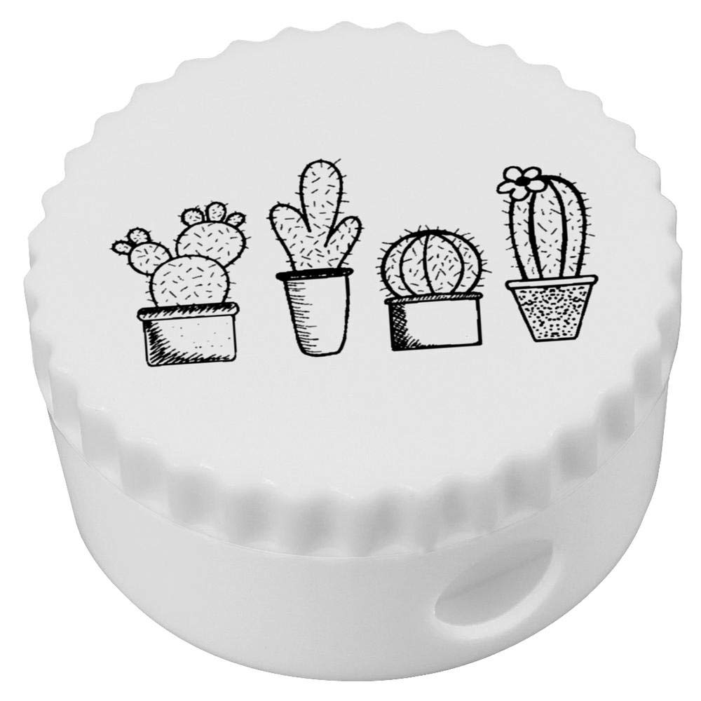 Azeeda 'Row of Cacti' Compact Pencil Sharpener - Portable & Durable School & Office Supplies (PS00016035) | Perfect for Students, Artists & Professionals
