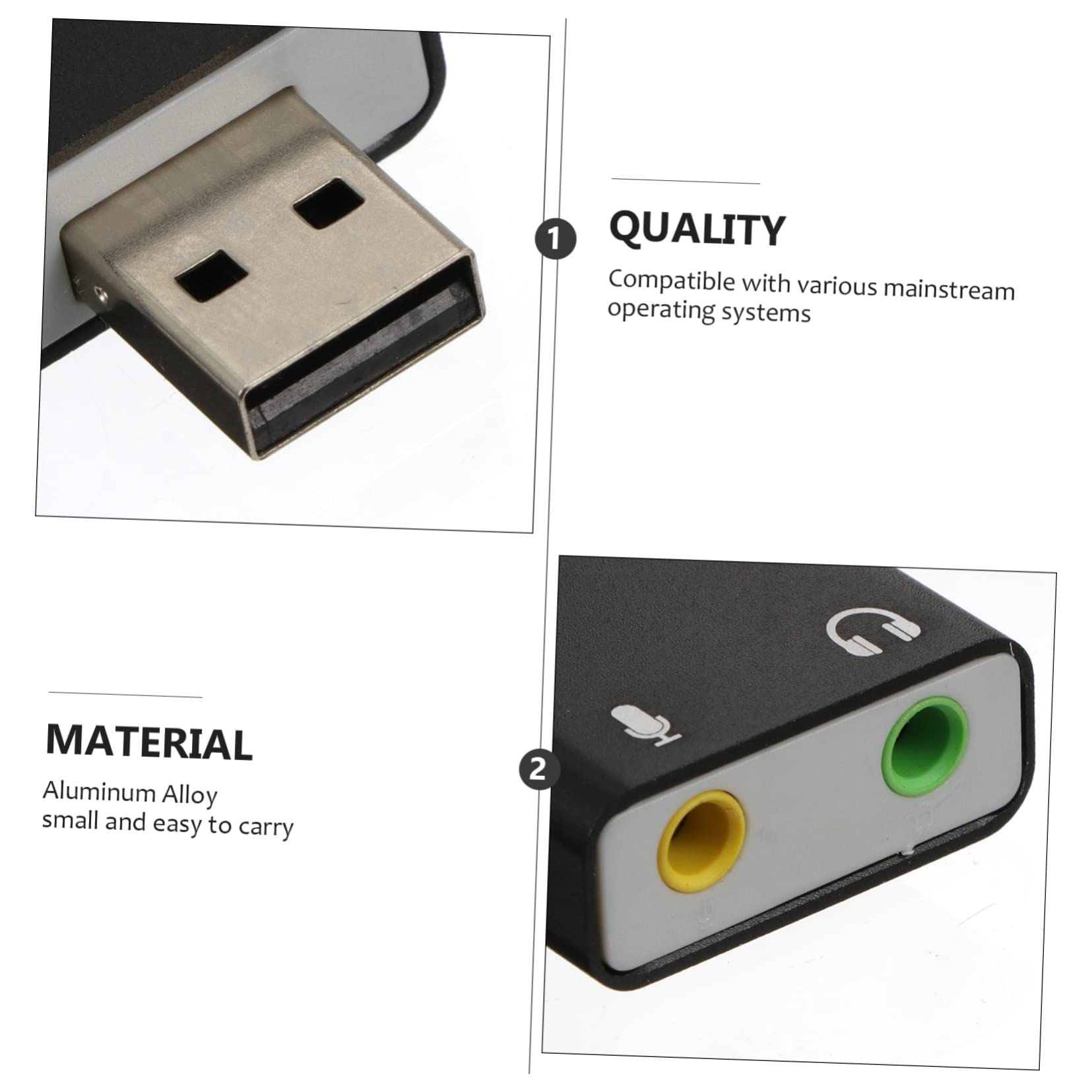 FELTECHELECTR USB External Sound Card for PC & Laptop - Aluminum Alloy USB Audio Adapter with Microphone Input, Stereo Sound Converter for Windows (Perfect for Gaming, Streaming & Online Meetings)