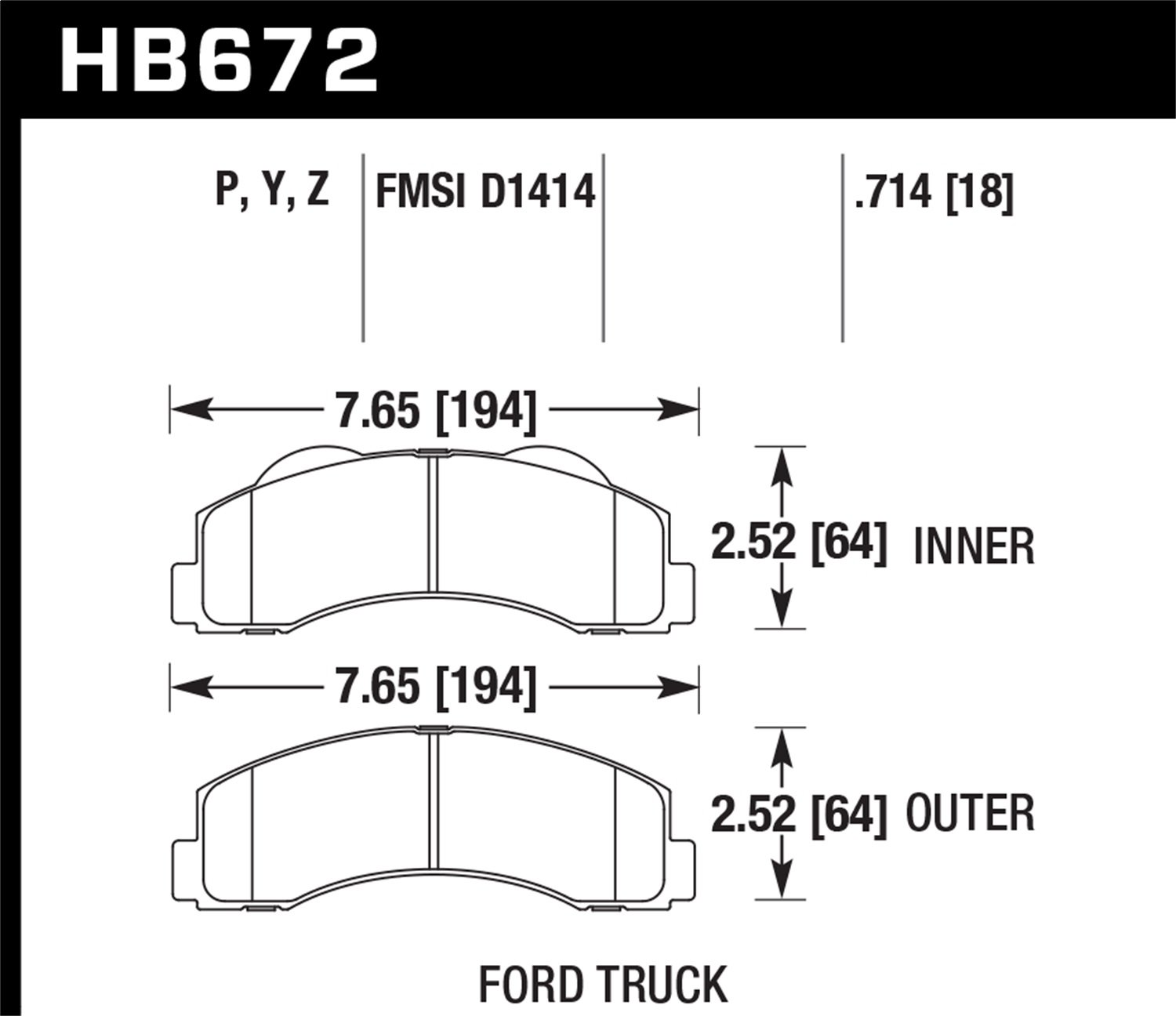 HB672P.714 Super Duty Street Brake Pads - High Performance Braking for Trucks & SUVs - Perfect for Daily Commuting & Heavy-Duty Towing