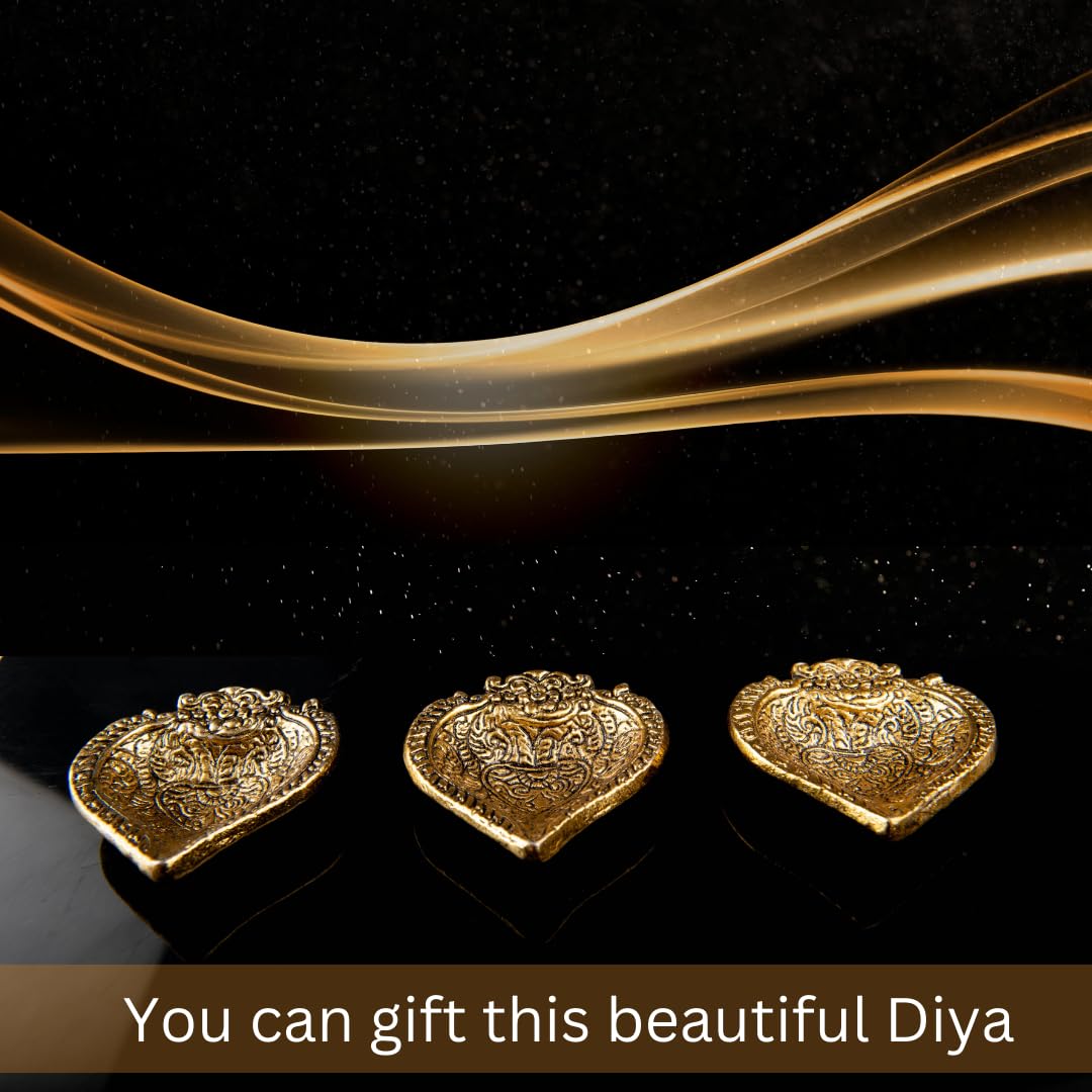 Wonder Care | 20-Piece Gold Metal Diya Oil Lamps for Pooja, Diwali & Christmas Decor | Indoor Religious Ceremony Lighting | Housewarming Gift Idea | Perfect for Home Altar, Festival Decorations & Spiritual Ambiance