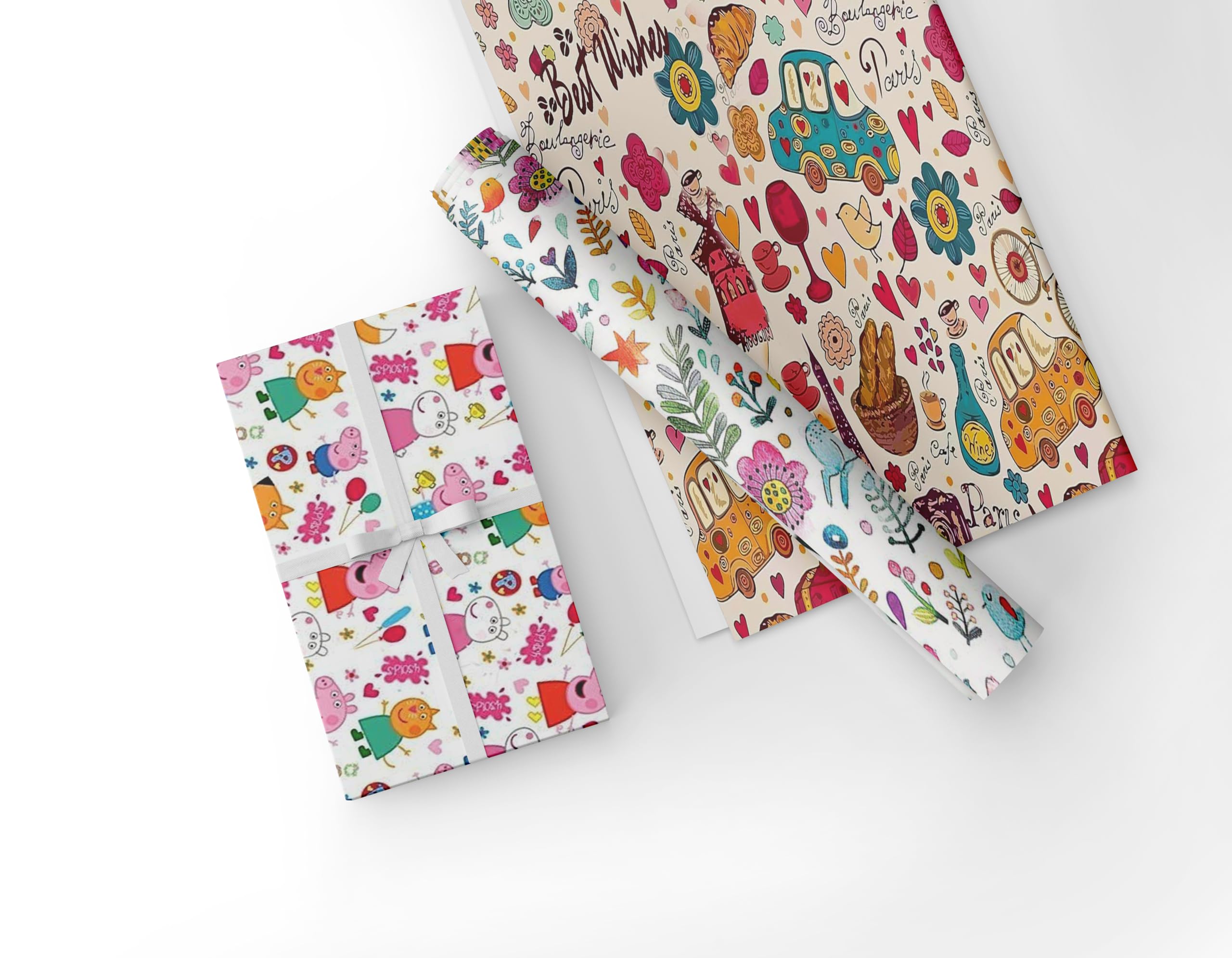 Accuprints Premium Gift Wrapping Paper Set - 6 Rolls of Multi-Design Wrapping Paper (20