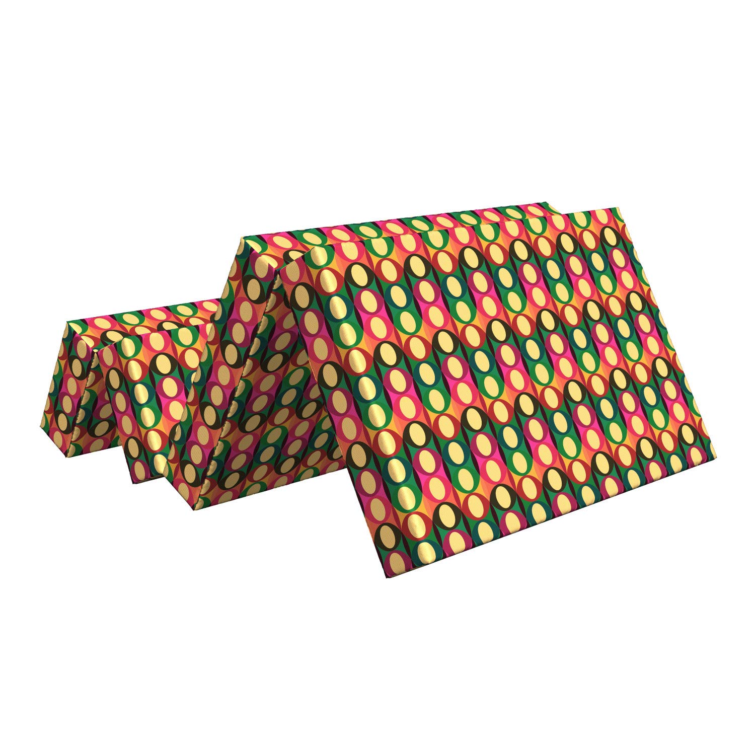 Ambesonne Retro Foldable Mattress - Pop Art Geometric Pastel Design, 74.8