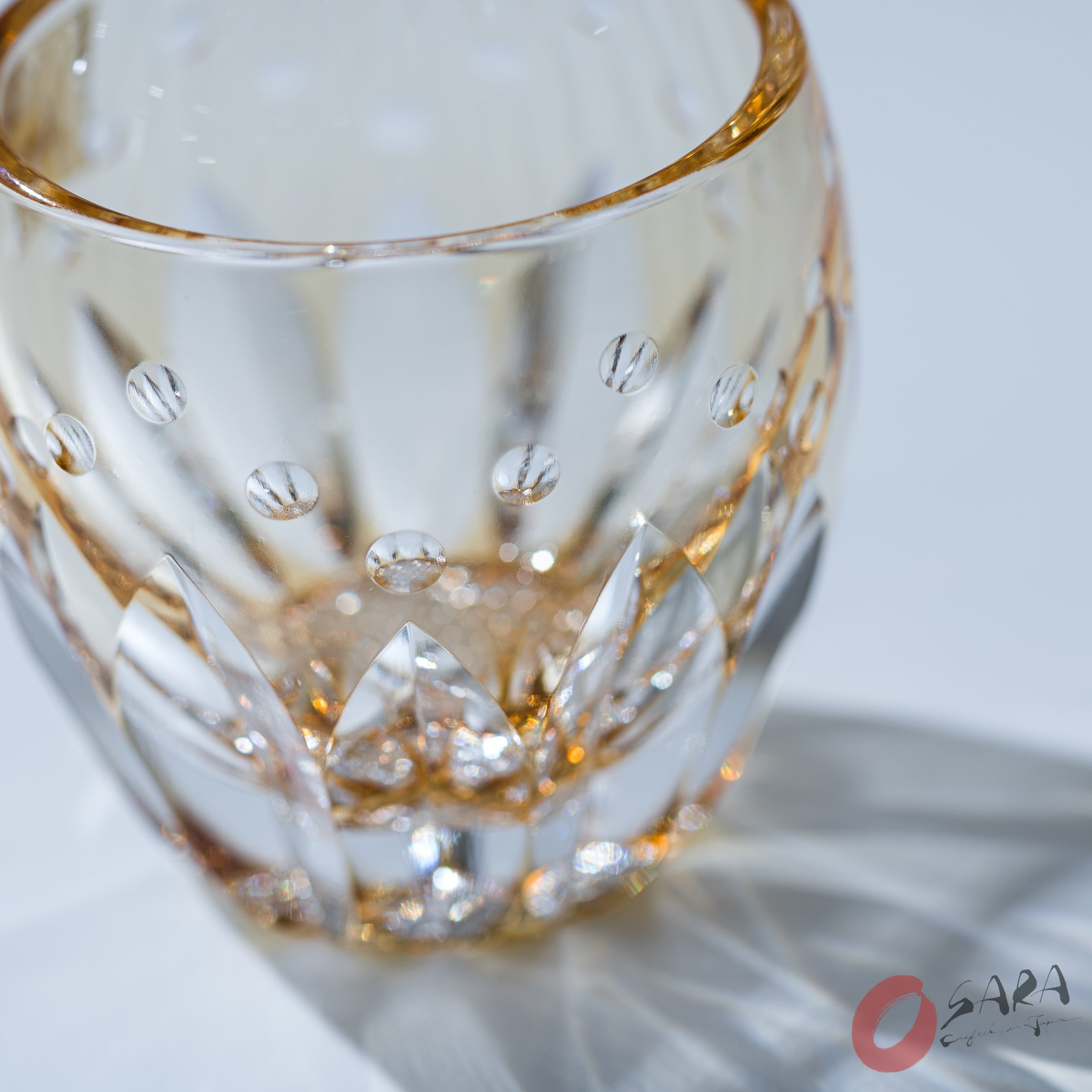 Premium KAGAMI Crystal Sake Glass Set - Elegant Sunflower Design - Japanese Style Drinking Cup for Sake, Cocktails & Wine - Perfect for Dinner Parties, Gifts & Home Bar Decor
