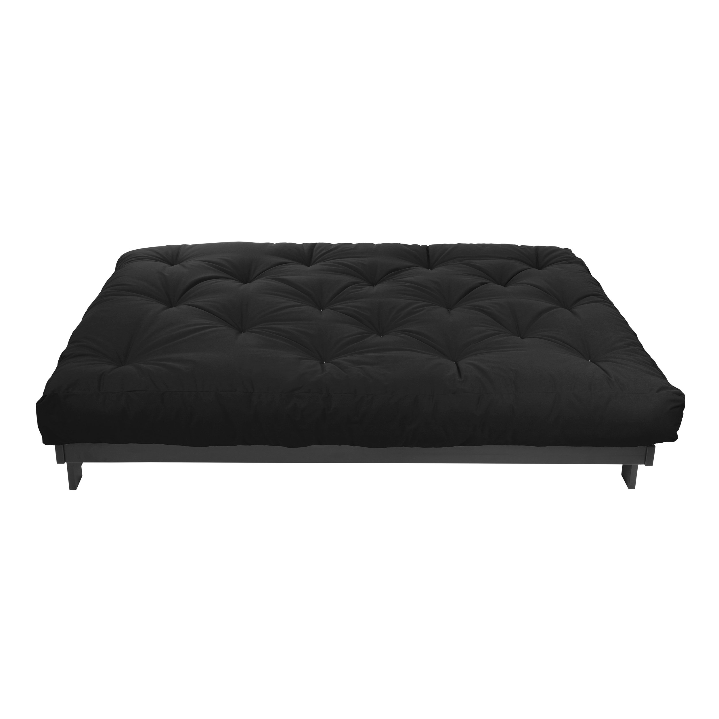 Mozaic 10-inch Queen Size Cotton Twill Futon Mattress - Soft & Supportive, Black | Perfect for Guest Beds, Dorm Rooms & Small Spaces