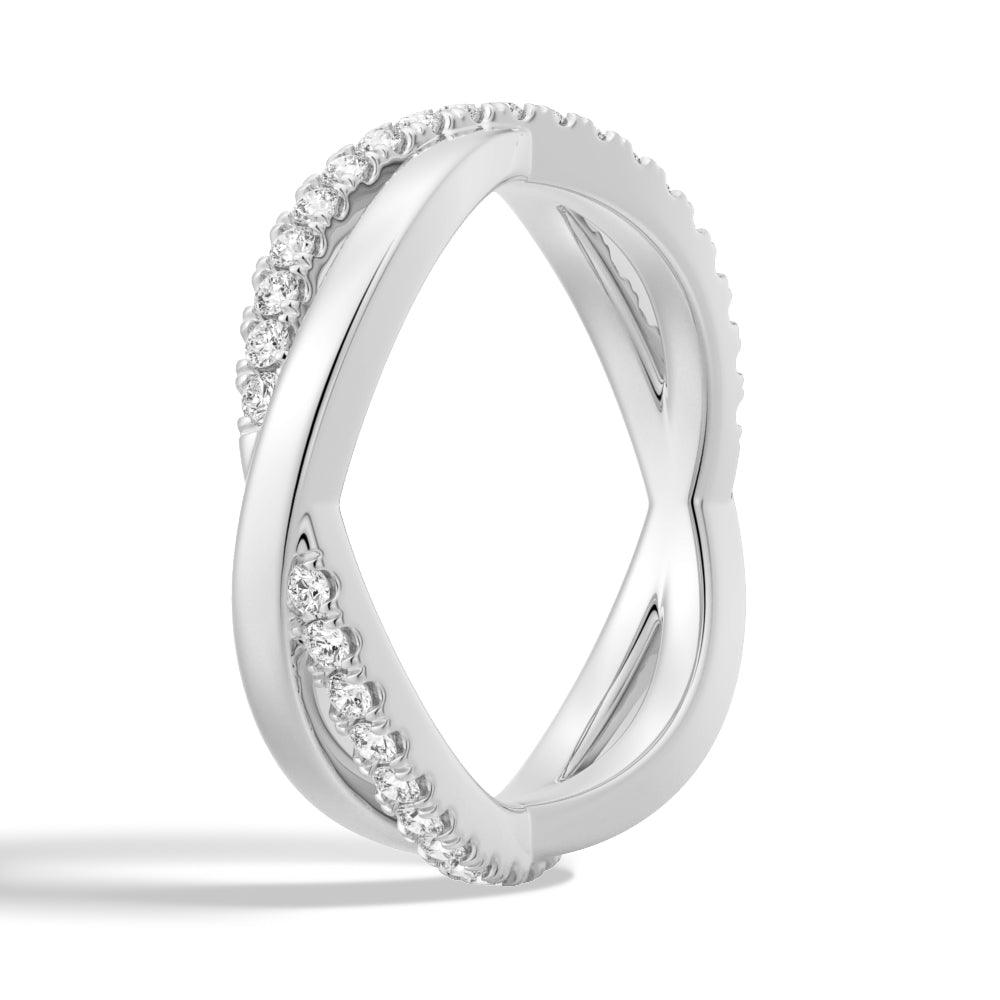 Classic Infinity Moissanite Eternity Wedding Band for Women - 14K White Gold Stackable Ring for Anniversary, Engagement & Bridal Jewelry - Perfect for Everyday Wear & Special Occasions