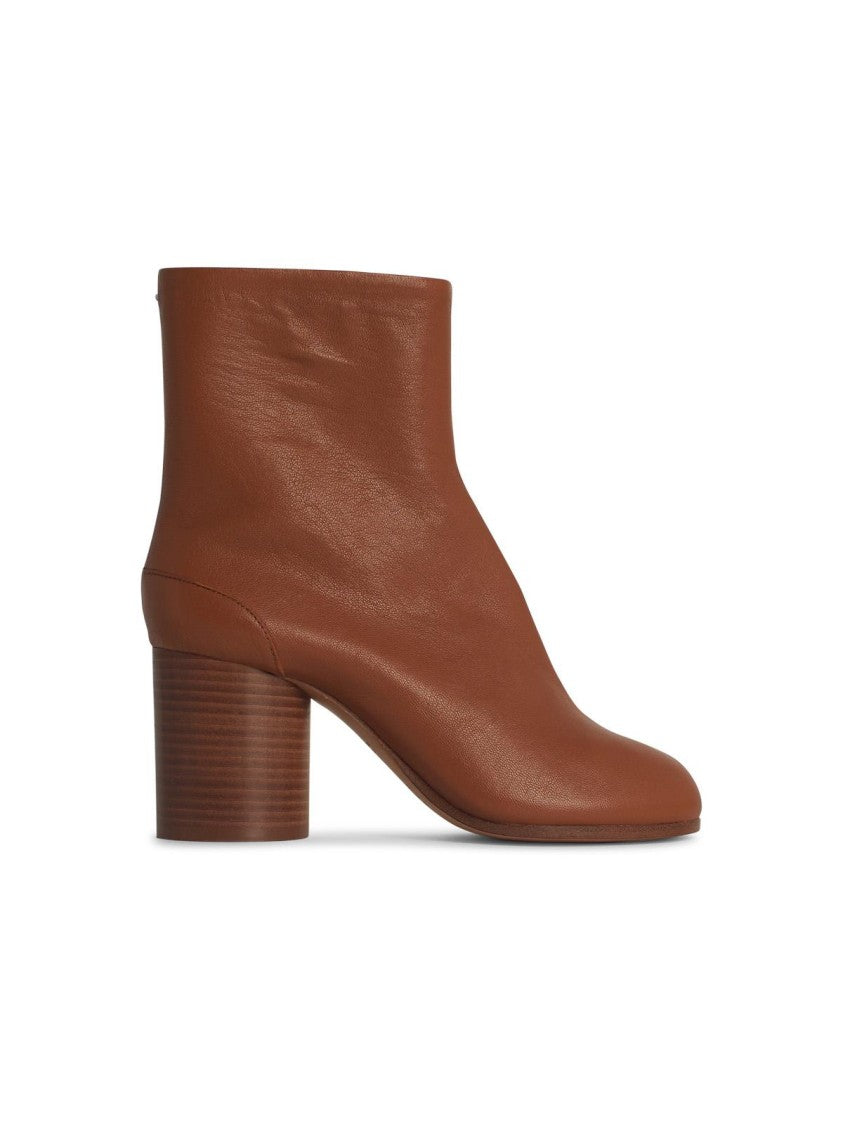 Stylish Brown Leather Tabi Ankle Boots for Women - Comfortable & Fashionable Footwear for Casual Outfits, Office Wear & Fall Season