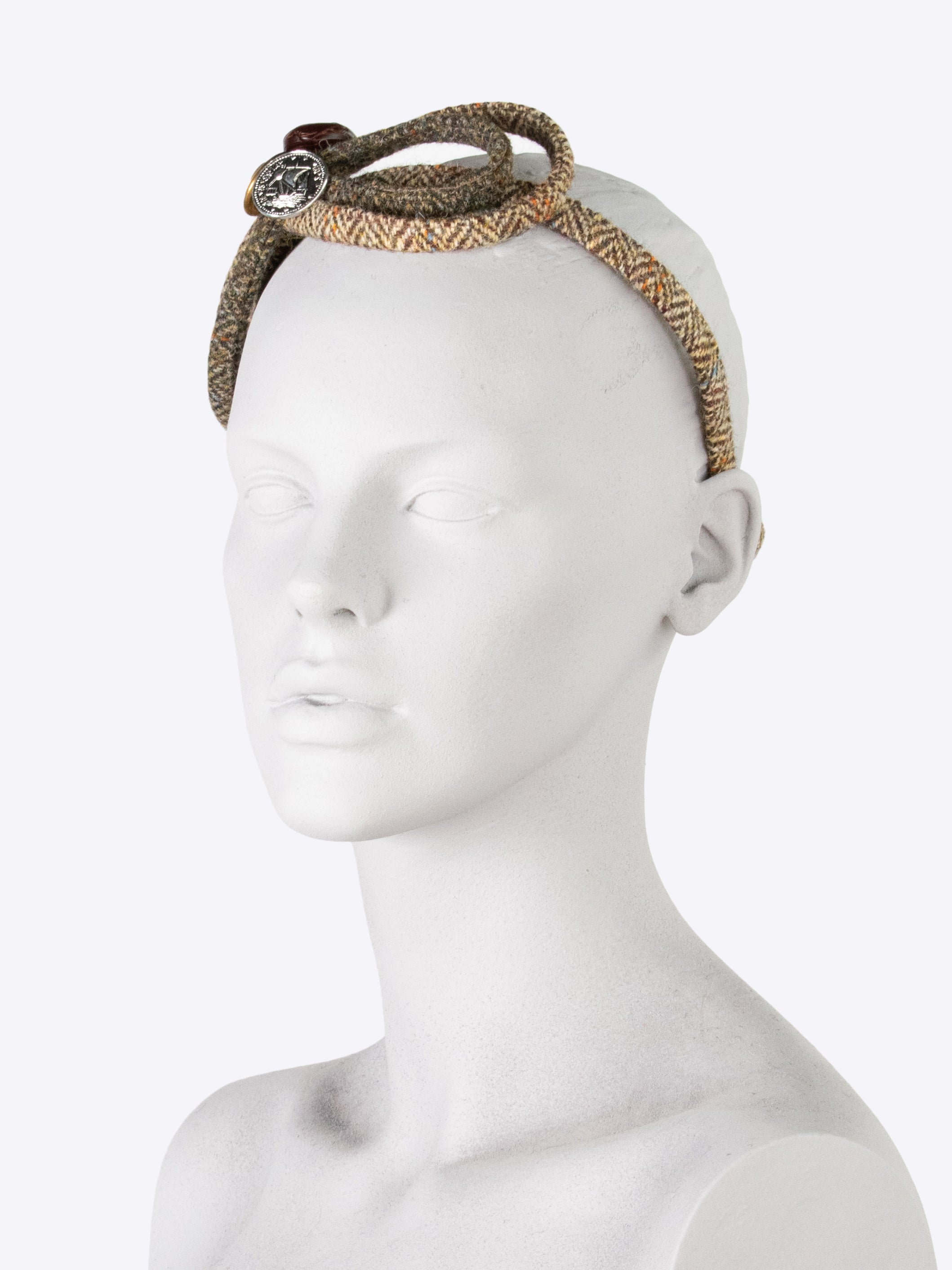 Figure 8 Headband - Moss Green & Beige Stretchy Hair Accessory for Women | Perfect for Workouts, Yoga & Everyday Style