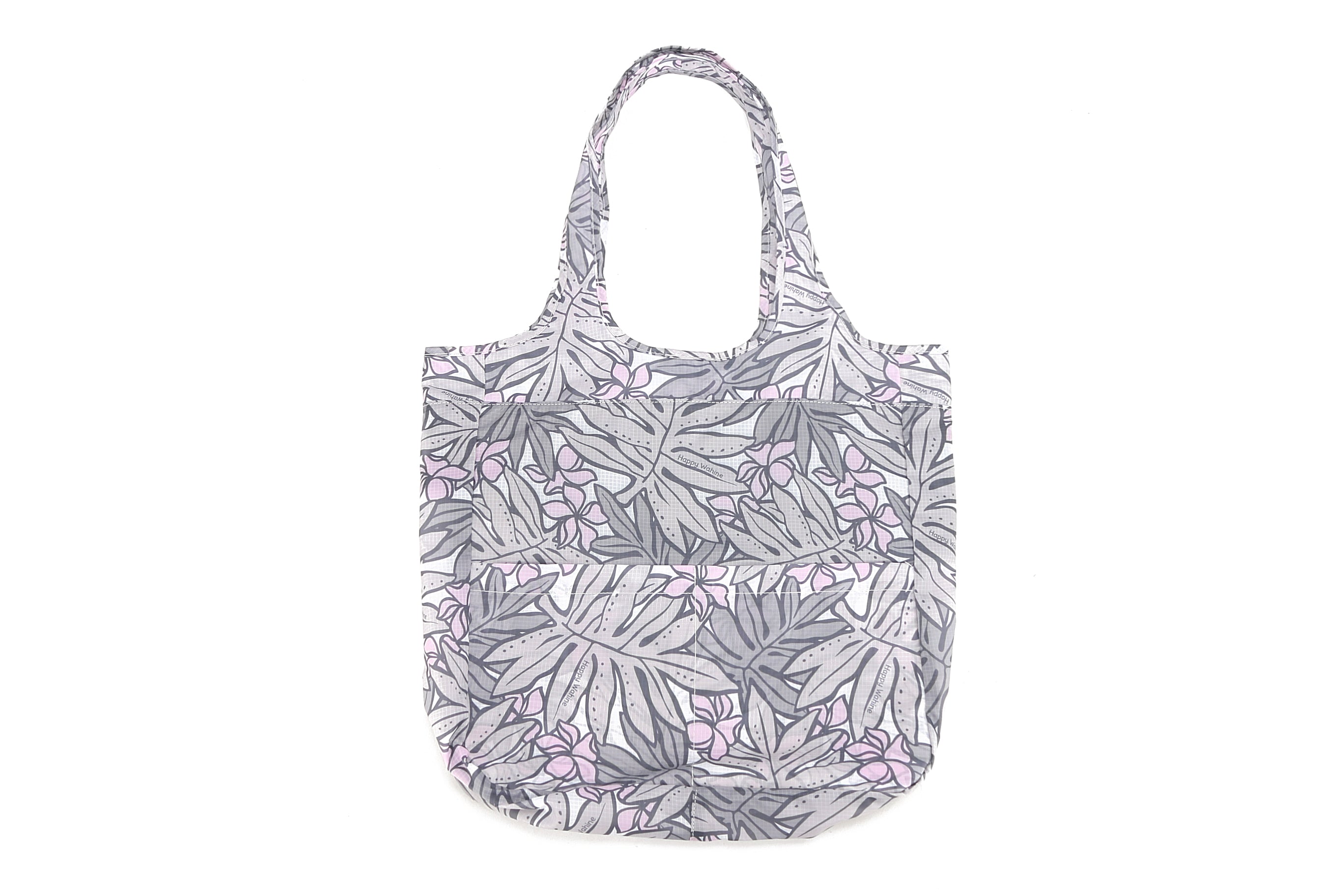Foldable Reusable Shopping Bag - Jacqueline Lauae Grey - Eco-Friendly Grocery Tote for Shopping, Travel & Beach