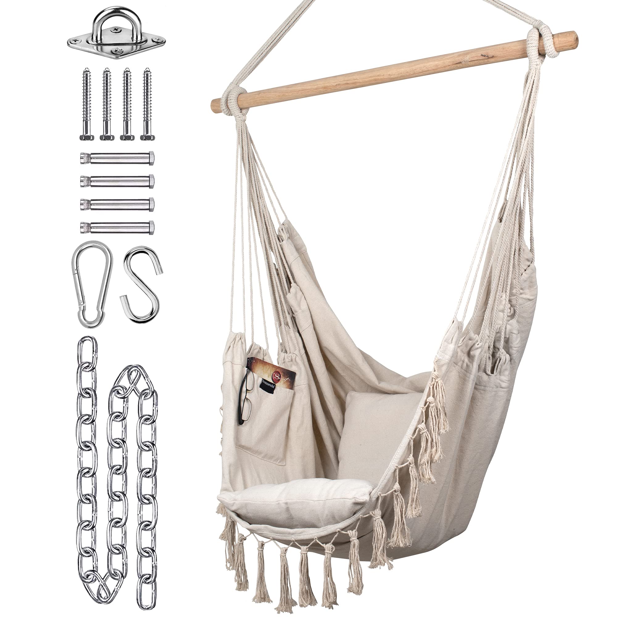 KOMOREBI Cotton Canvas Hammock Chair - 60