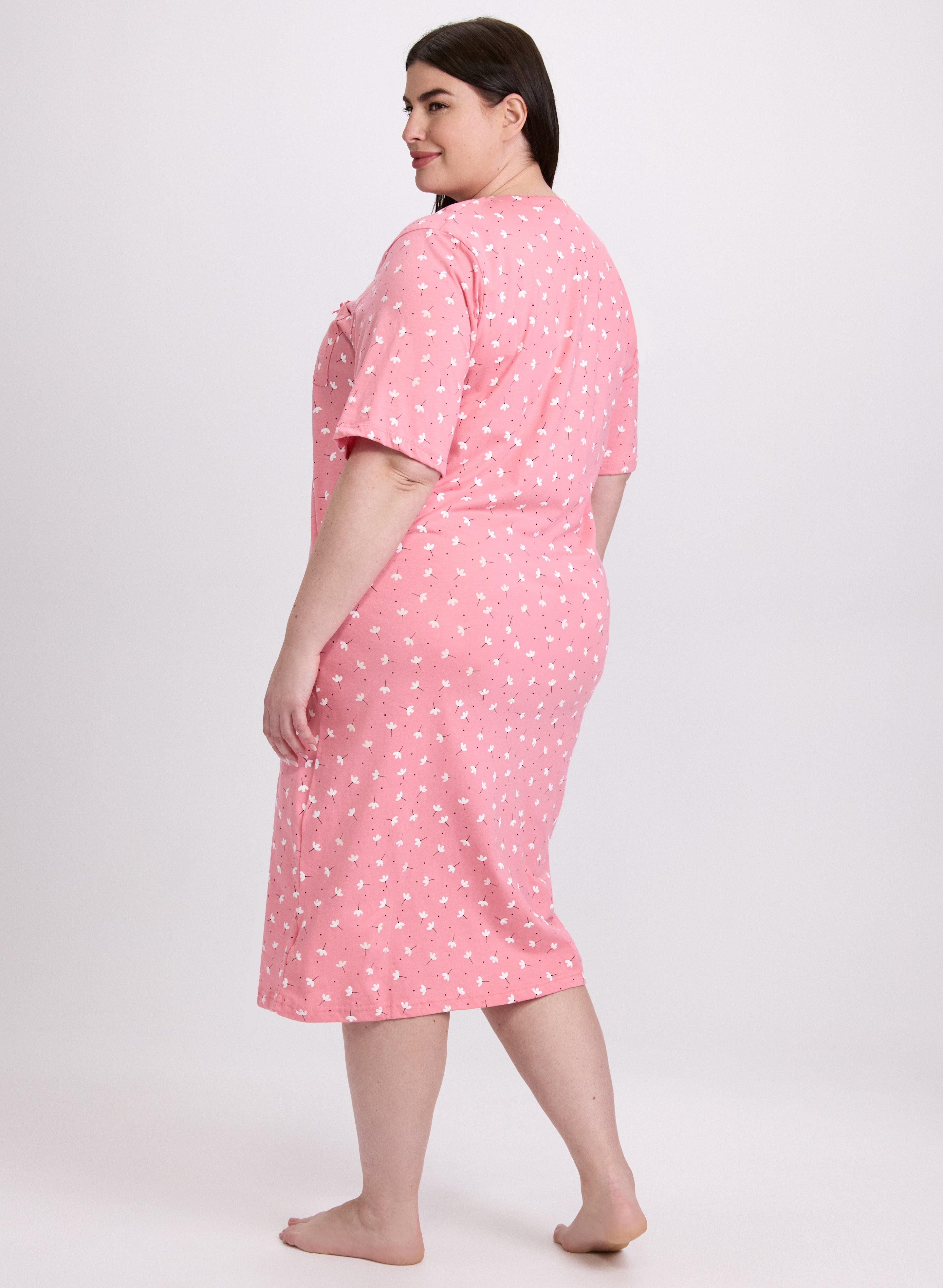 Floral Print Nightgown for Women - Soft & Comfortable Sleepwear - Perfect for Relaxing at Home or Vacation