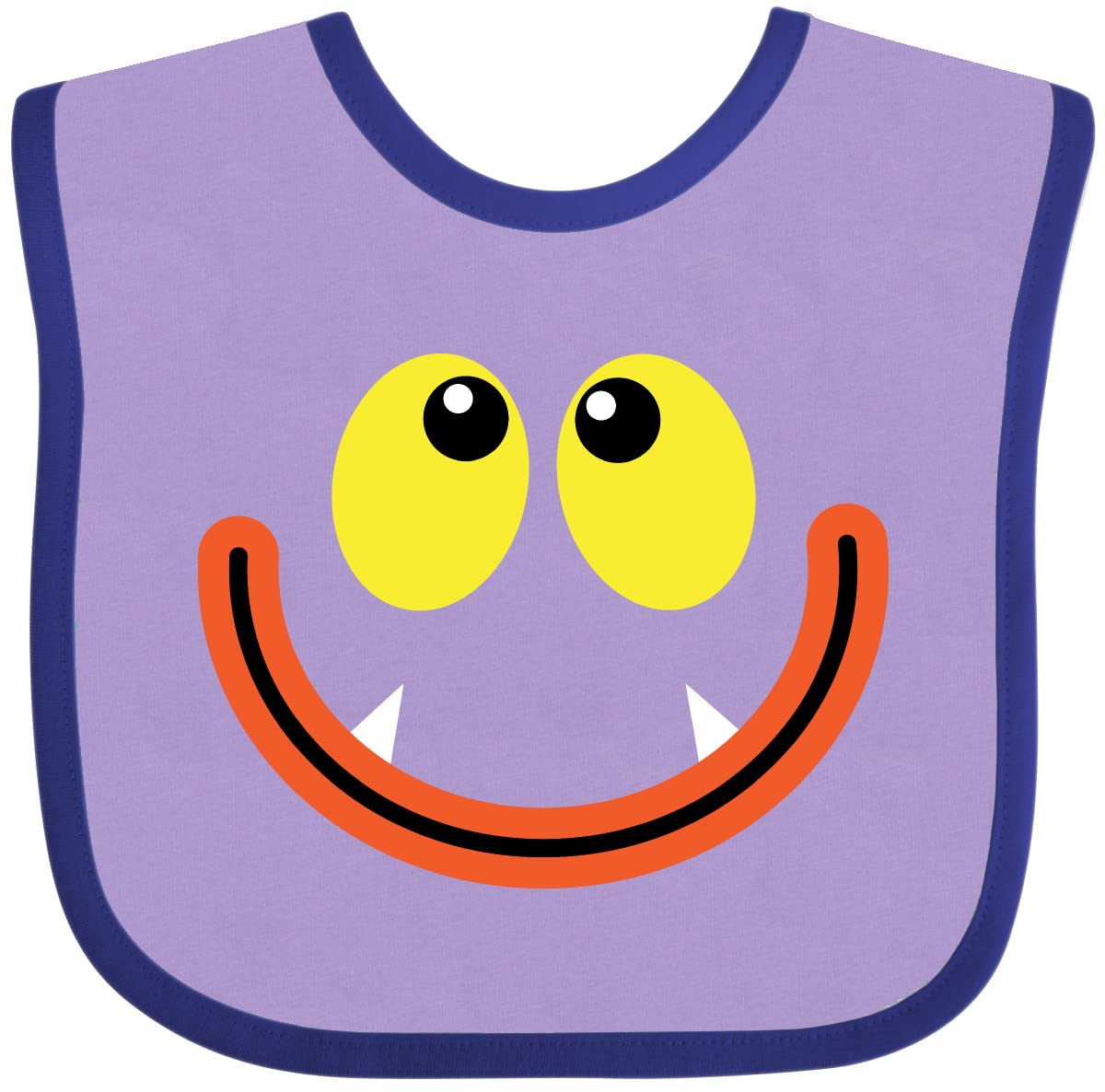 Inktastic Monster Face Baby Bib - Soft & Absorbent Drool Bibs for Infants & Toddlers - Fun & Cute Feeding Bib for Mealtime, Daycare, or Playtime