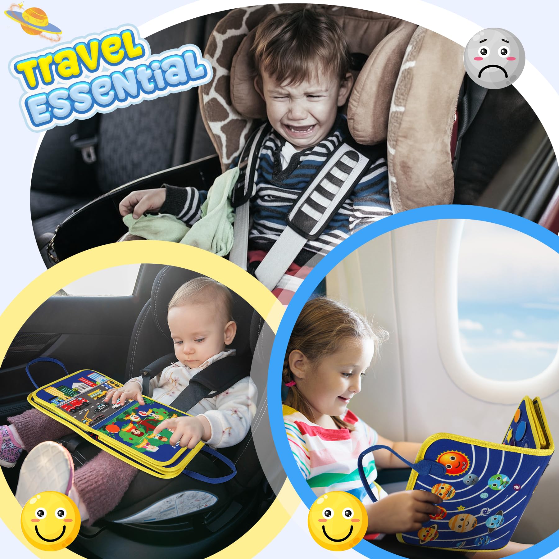URMYWO Montessori Busy Board - Sensory Toys for Toddlers 1-4 Years Old, Fine Motor Skills Activity Book for Boys & Girls, Autism Learning Toys, Perfect Travel Gift for Road Trips, Airplane & Car Rides | Ideal for Home, Classroom & On-The-Go Play