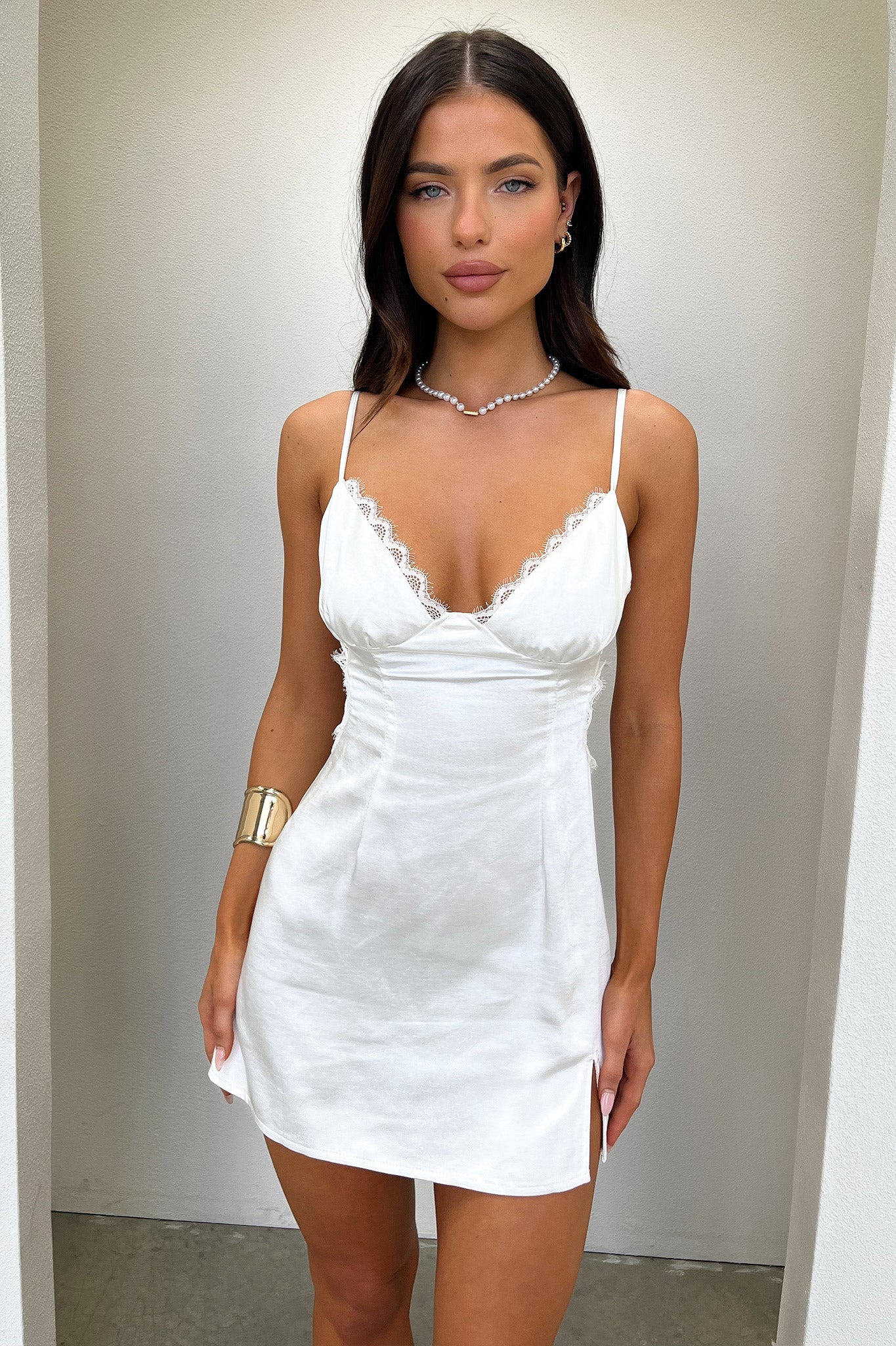 Jupiner Mini Dress for Women - Elegant White Summer Party Dress for Night Out, Date Night, and Special Occasions