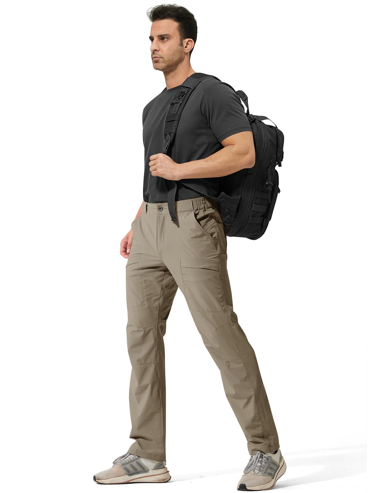 FREE SOLDIER Men's Tactical Hiking Pants - Lightweight Waterproof Quick-Dry Outdoor Cargo Pants with Belt, Nylon Spandex Blend - Perfect for Camping, Hiking & Outdoor Adventures