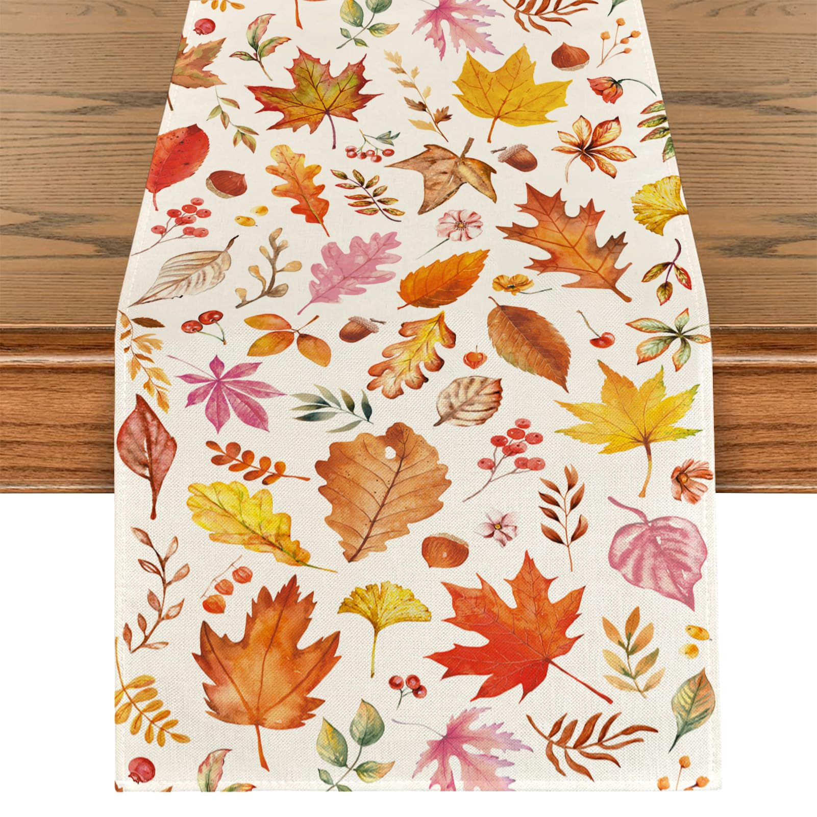 Autumn Maple Leaf Table Runner - 40x180cm Washable Kitchen Decor for Thanksgiving, Holiday Parties & Indoor Fall Decorations | Perfect for Dining Tables, Centerpieces & Seasonal Home Styling
