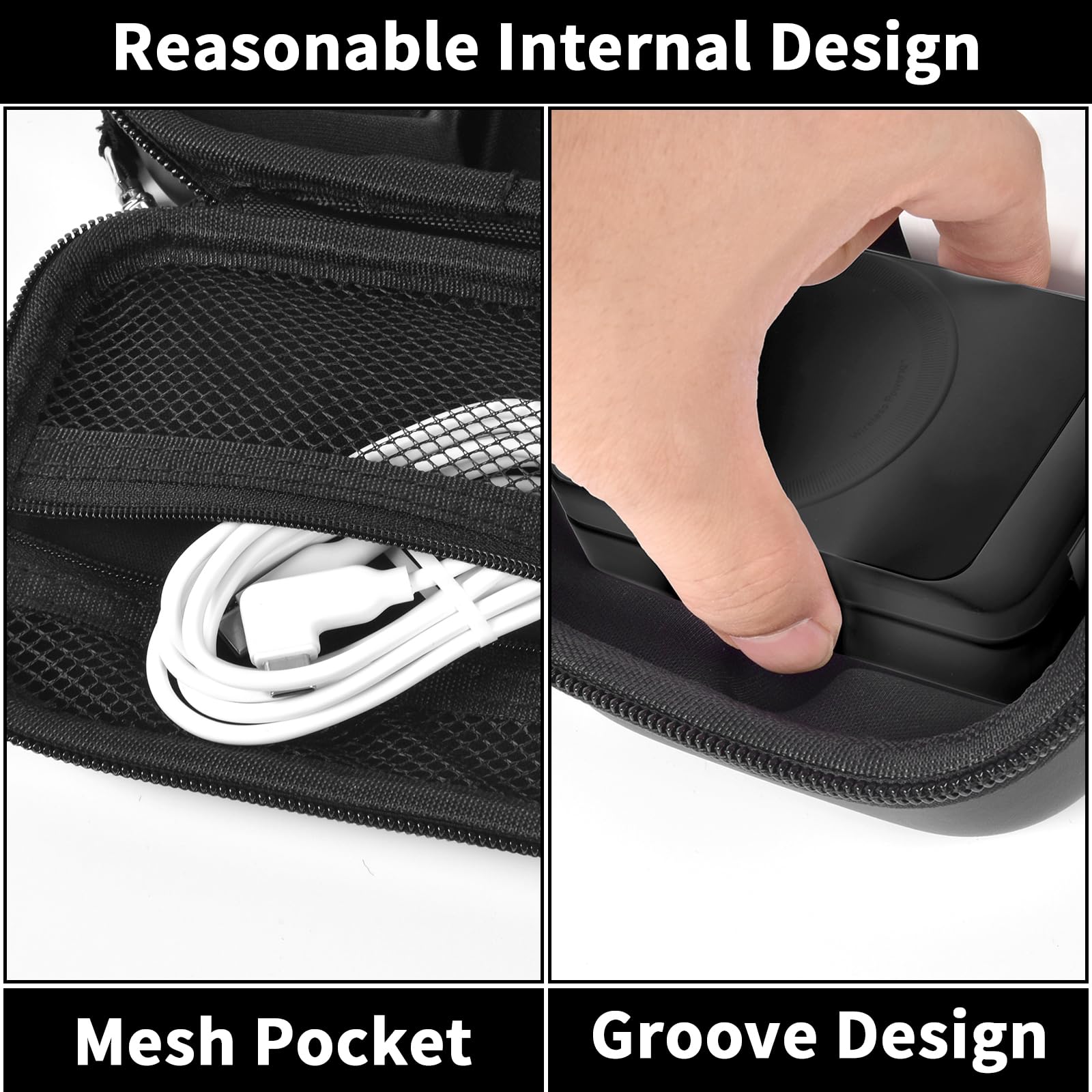 Anker MagSafe Charger MagGo 3-in-1 Charging Station Case - 15W Wireless Magnetic Stand for Apple Watch, Power Bank & USB-C Chargers - Black Storage Box | Perfect for Home, Office & Travel Organization