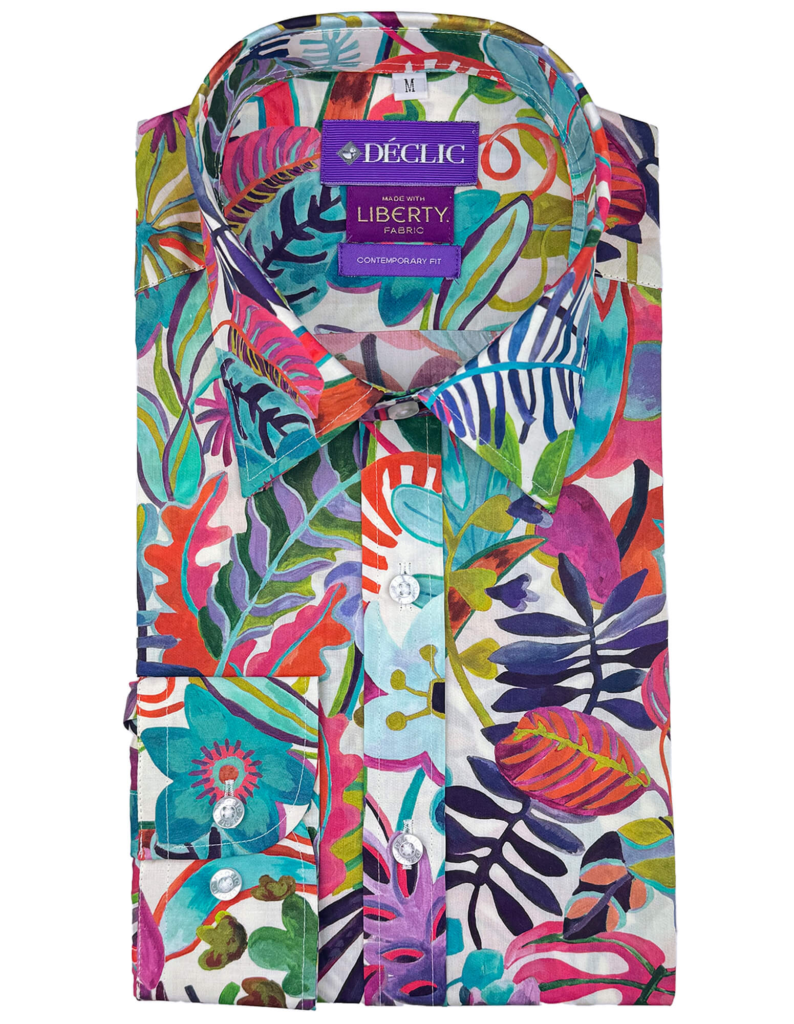 DÉCLIC Liberty Jungle Trip Print Shirt for Men & Women - Stylish Tropical Vacation Shirt for Beach, Summer & Travel - Assorted Colors & Sizes