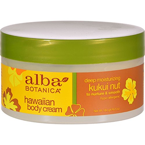 Alba Botanica Kukui Nut Body Cream - 6.5 Oz | Ultra Hydrating & Nourishing Moisturizer for Dry Skin | Perfect for Daily Use, After Shower & Winter Care