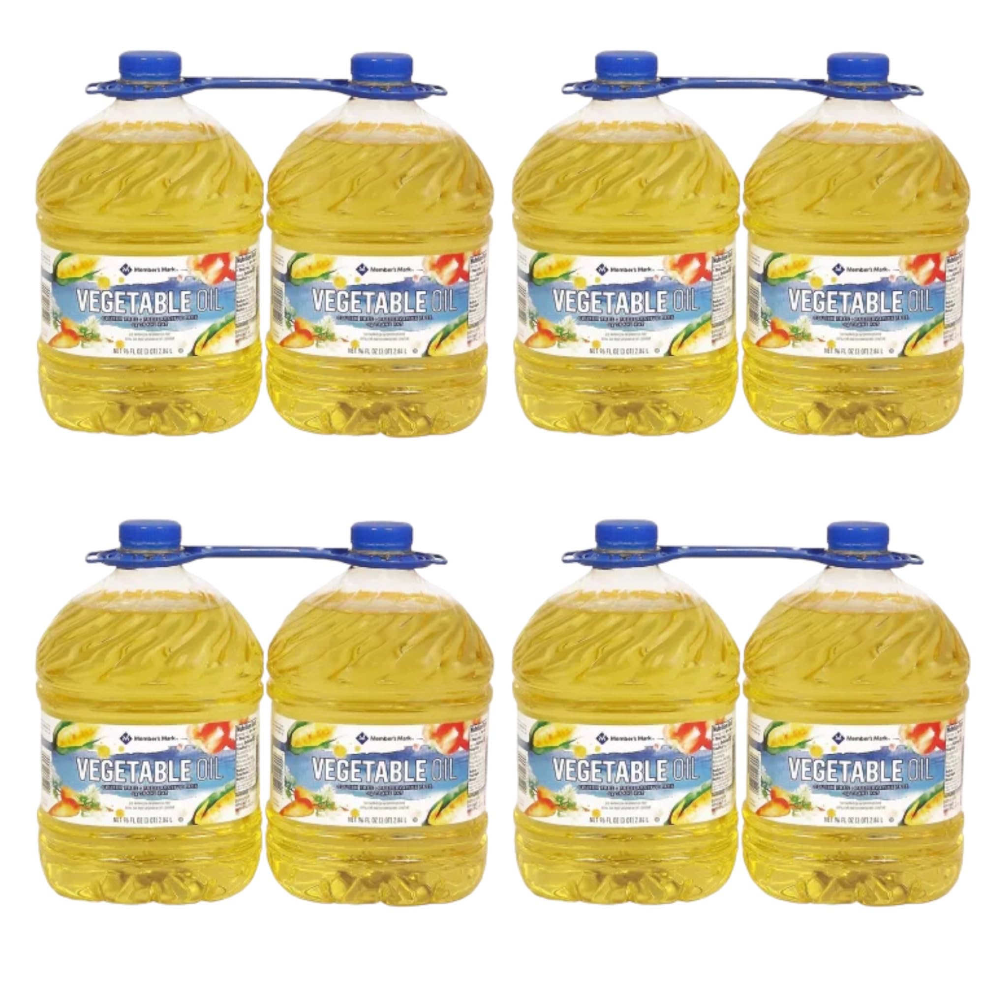 Member's Mark Premium Vegetable Oil - 3 qt (2-Pack) - Total 8 Packs - Ideal for Frying, Baking & Cooking at Home or Restaurant