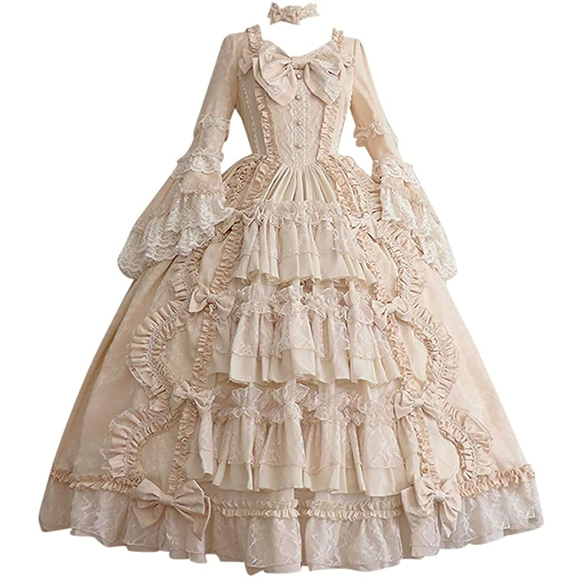 Vintage Medieval Maxi Dress for Women - Renaissance Cosplay Victorian Ball Gown with Off Shoulder Corset | Perfect for Halloween, Renaissance Fairs, Themed Parties & Historical Reenactments